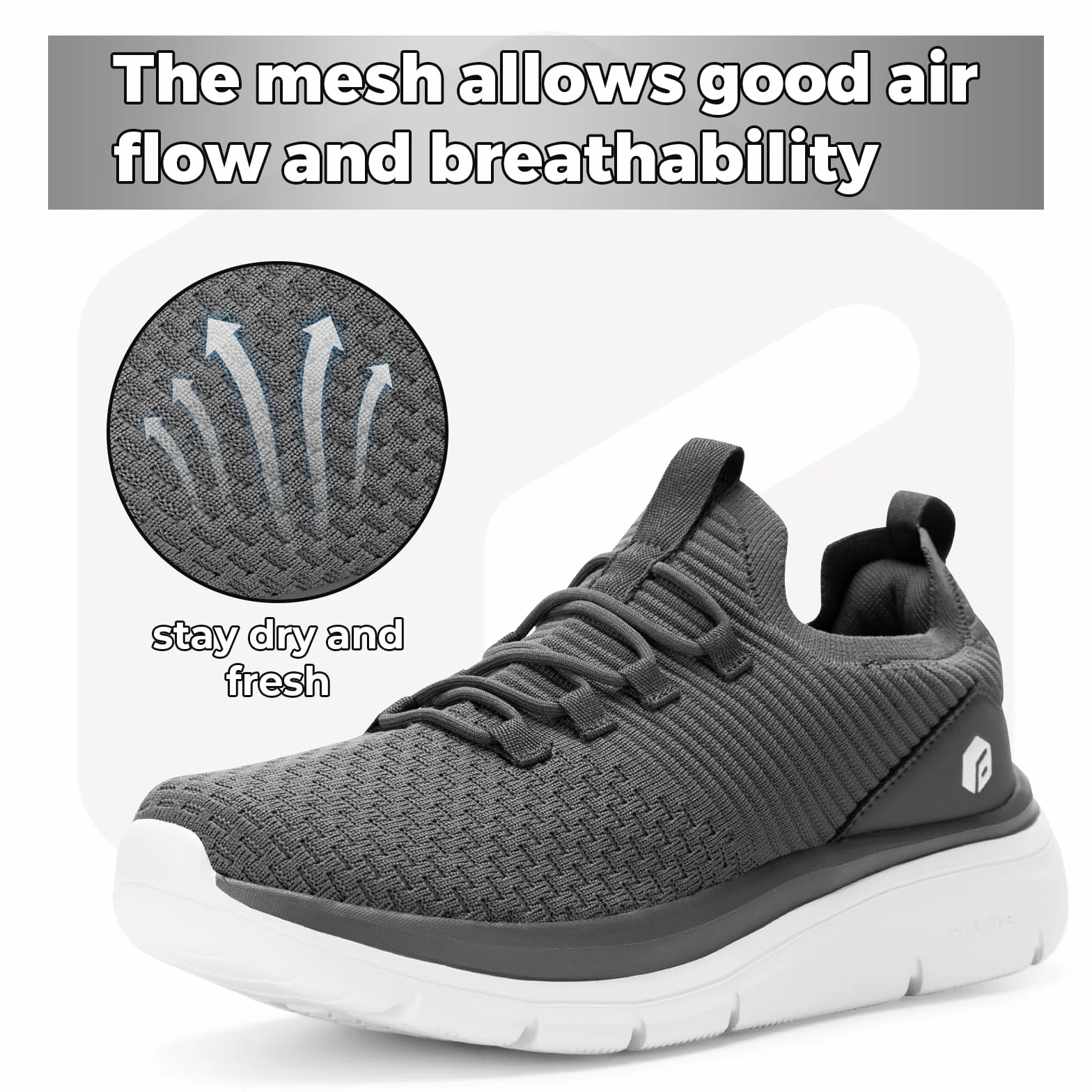 Fitville Slip On Sneakers Buty Do Chodzenia Extra Wide Lekkie Oddychające Buty Do Biegania