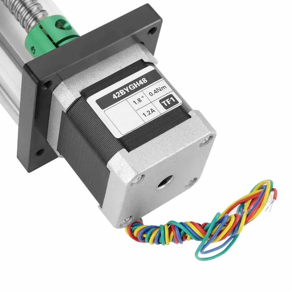 Prowadnica liniowa 100 mm, napęd śrubowy 1204 siłownik liniowy z silnikiem krokowym do DIY części routera CNC