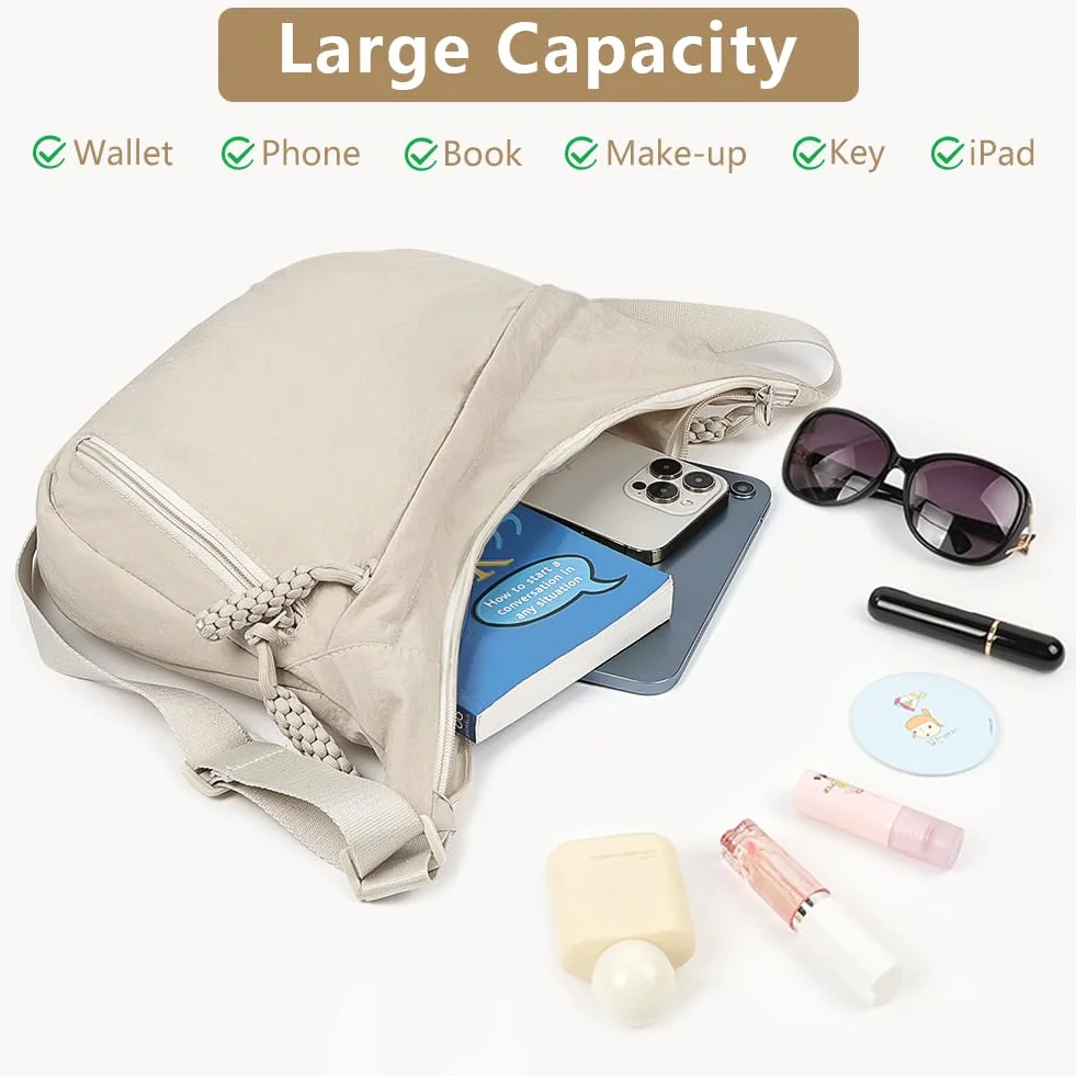 Aucuu Crossbody Bag damska torba na ramię, półksiężyc, torba na ramię, sztruksowa, na co dzień, z regulowanym paskiem na ramię, do pracy, na podróż, na co dzień