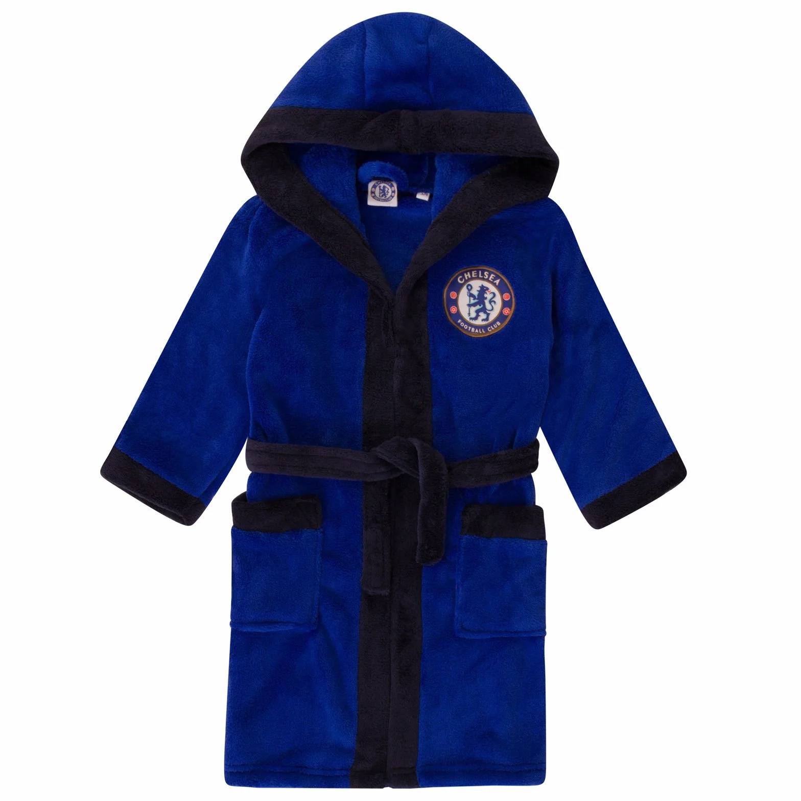 Chelsea F.C. Szlafrok chłopięcy z kapturem polarowy oficjalne gadżety piłkarskie