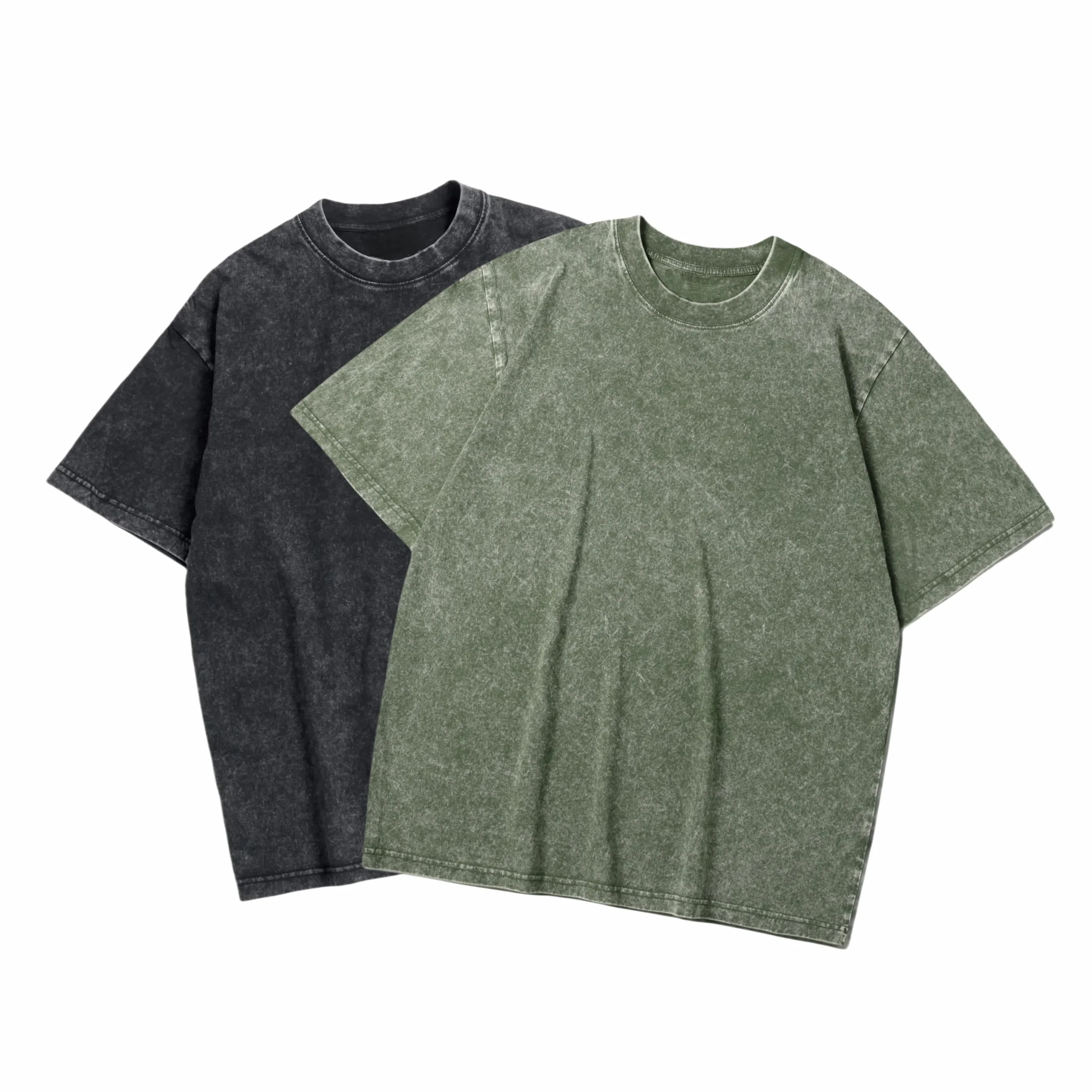 Oversized T-shirt Męski Damski 2-pak, T-shirt Bawełniany Lato Krótki Rękaw Okrągły Dekolt, S-5XL