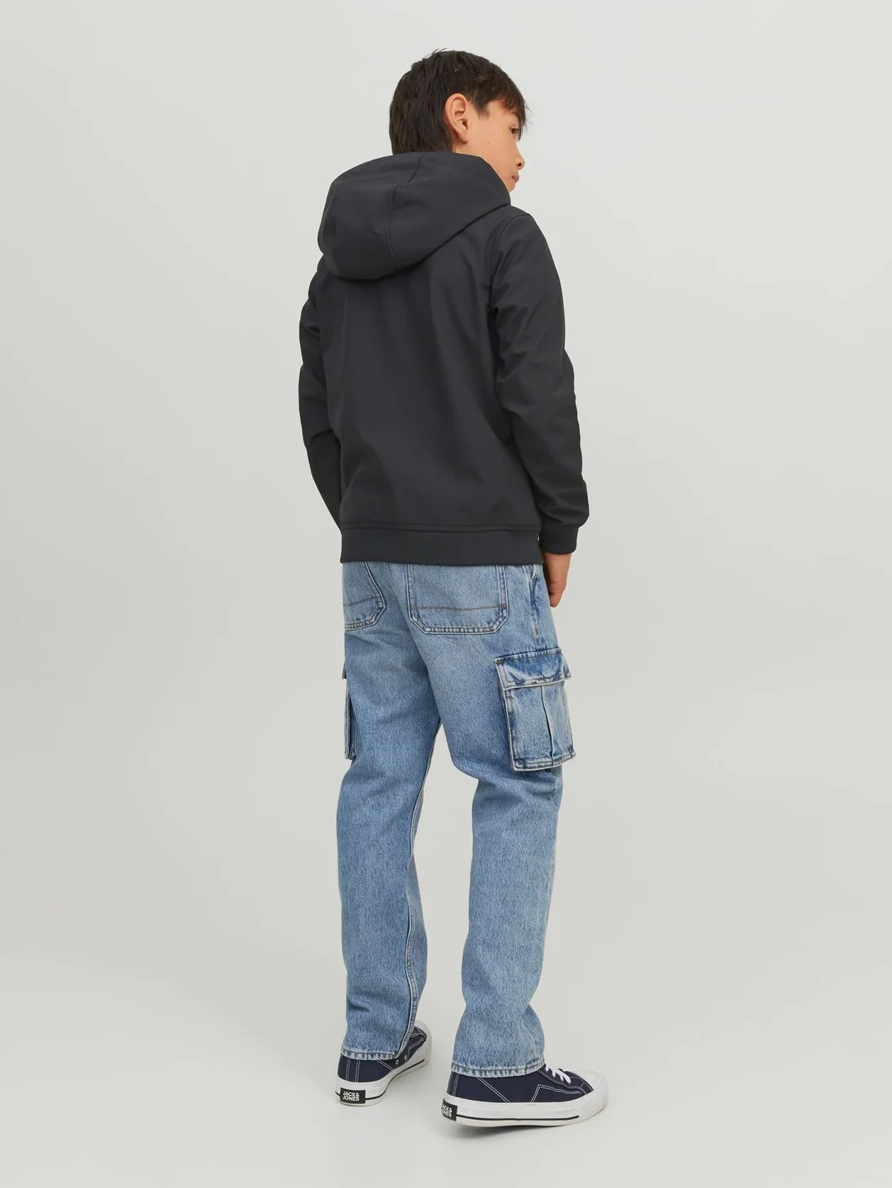 Jack & Jones Junior JJEBASIC kurtka softshell hood SN JNR, czarna, 176, czarny, 176