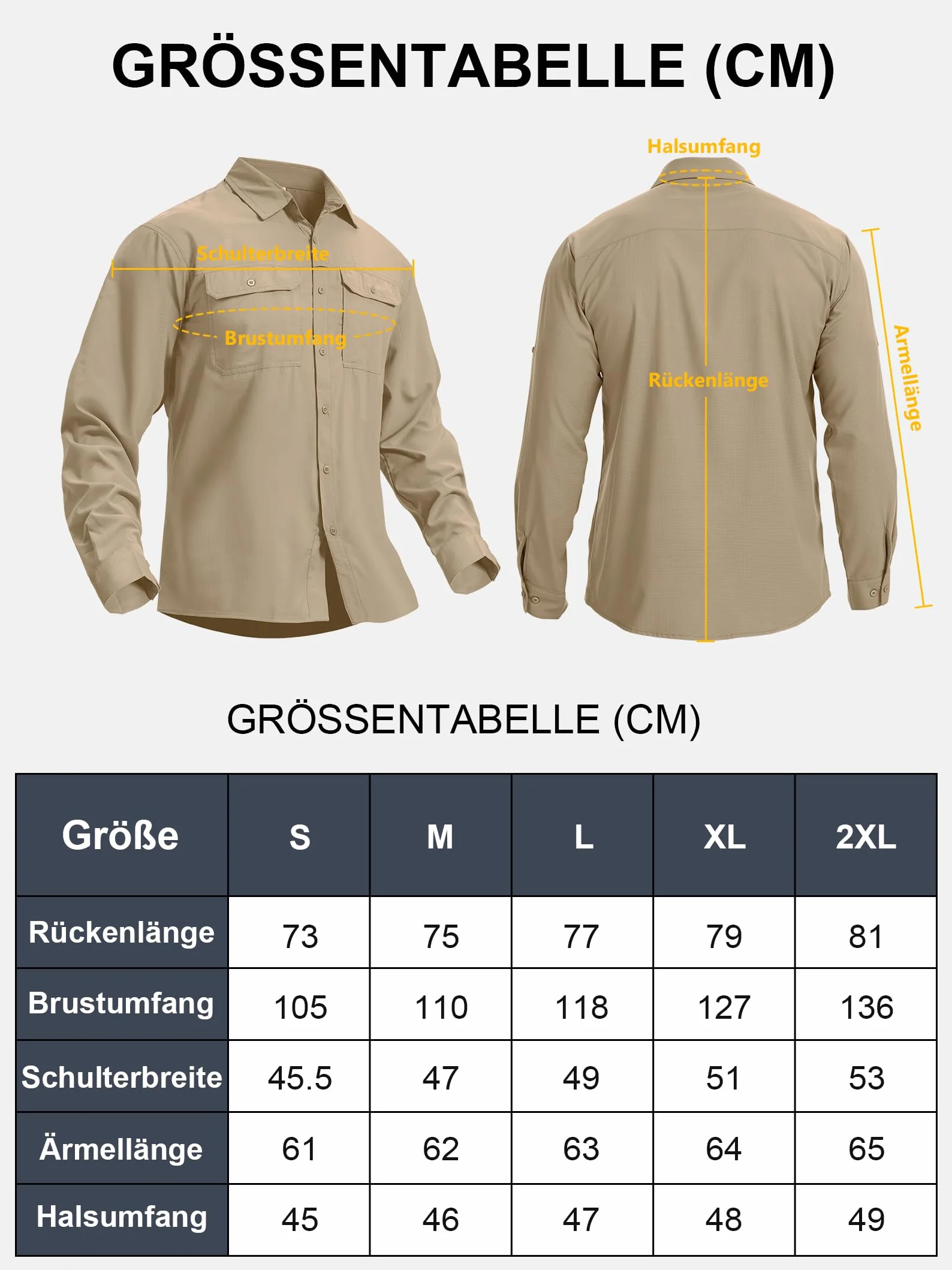Safari koszula męska, UPF50+, ochrona przed promieniowaniem UV, koszula outdoorowa, męska, koszula funkcyjna, oddychająca, szybkoschnąca, koszula rekreacyjna, zapinana na guziki