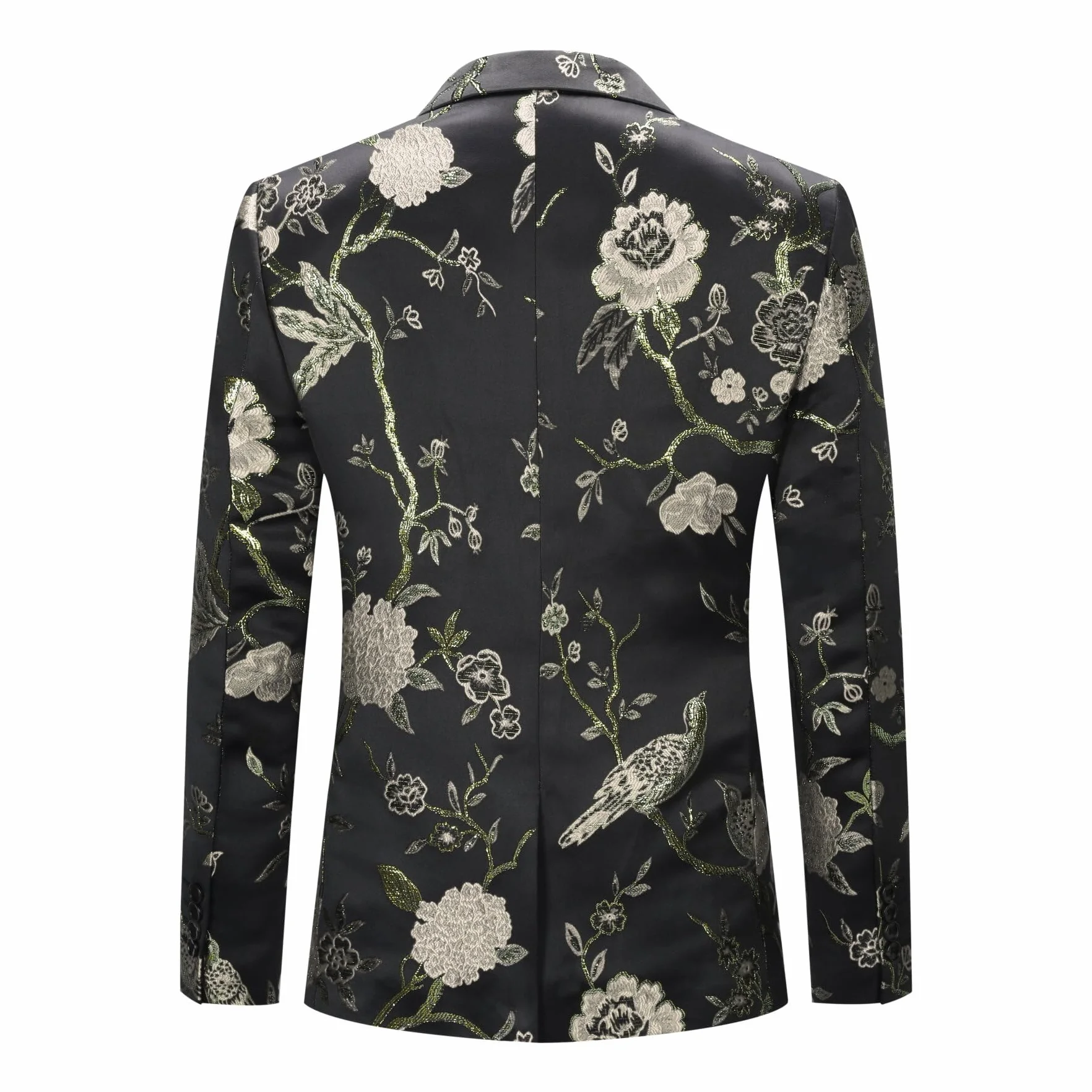 YOUTHUP Męska haftowana marynarka slim fit kwiecisty garnitur kurtka stylowe kwiatowe smokingowe kurtki