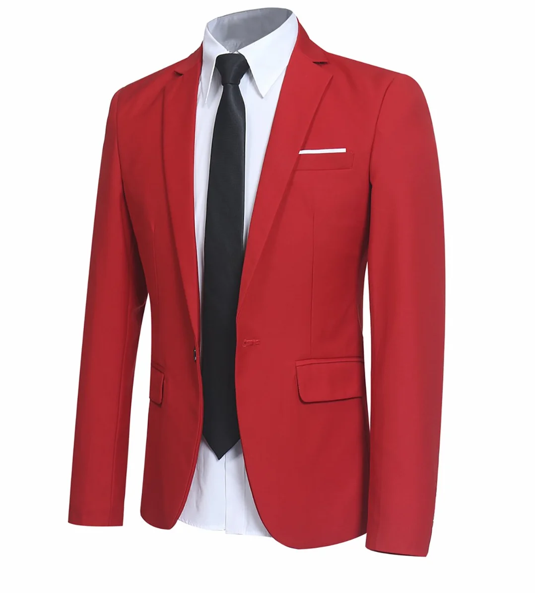 Allthemen Męska marynarka slim fit formalny garnitur jednorzędowy smoking