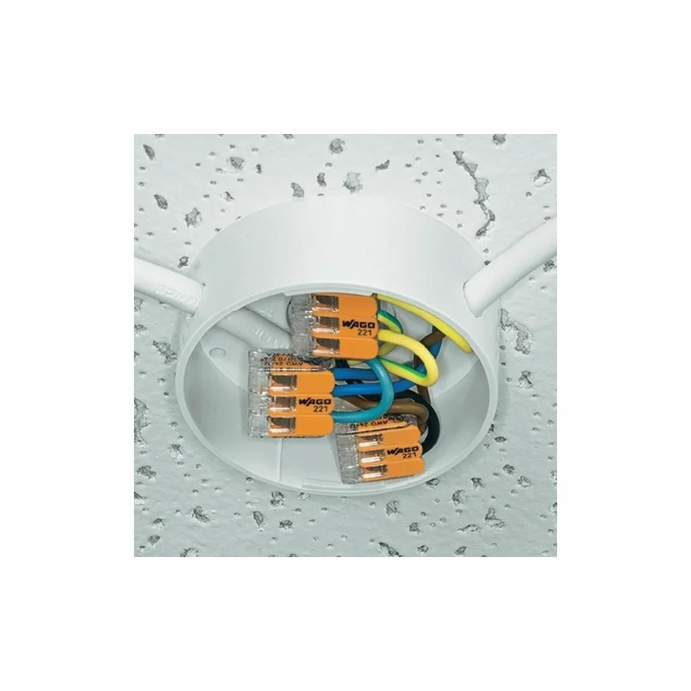 10 x WAGO 221–413 elektryczny blok kablowy, listwa przyłączeniowa 12 V 220–240 V, blok rozdzielczy