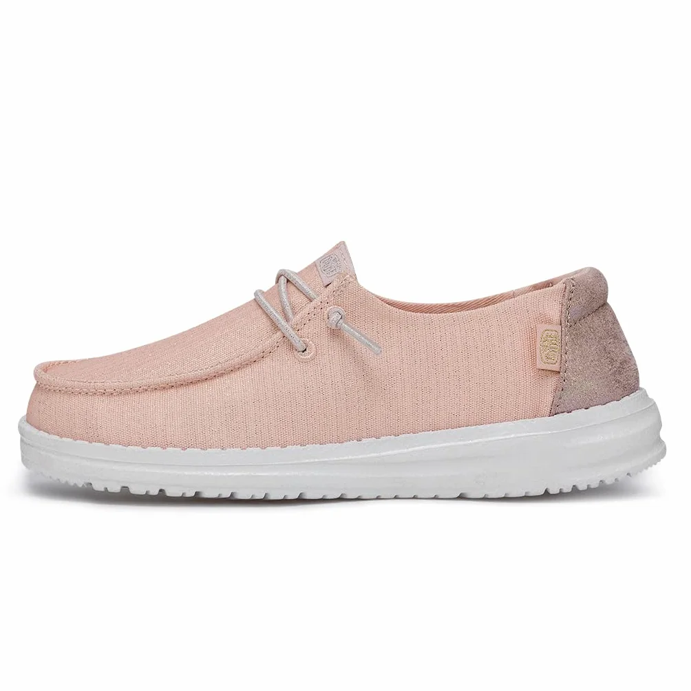 Hey Dude Wendy Youth Glitter Moccasin Rose Crystal 36 EU