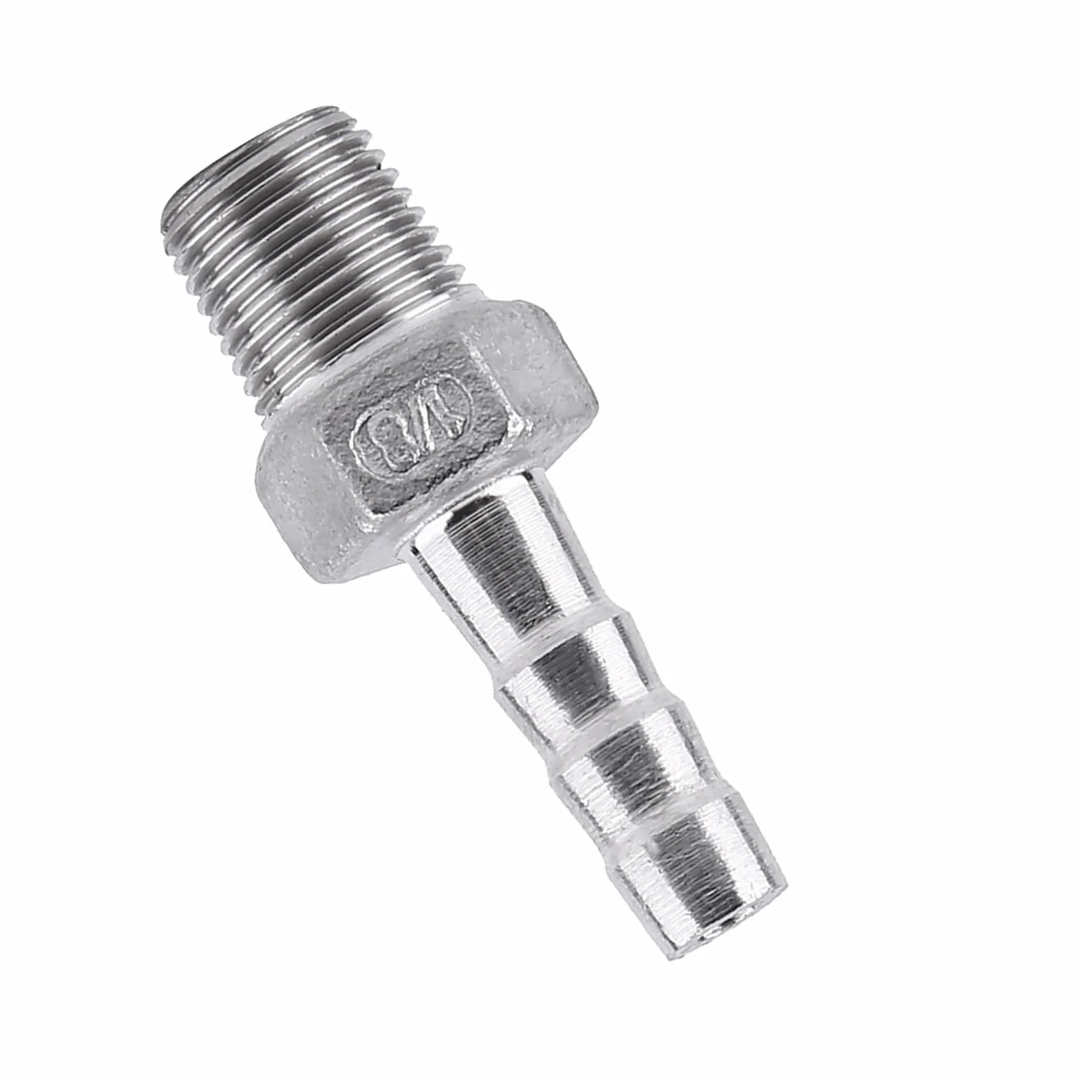 Złącze Barb ze stali nierdzewnej, zaczep węża, stal nierdzewna SS304 gwint męski łącznik rurowy Barb Hose Tail Connector BSP 1/20.3 cm~3/10.2 cm (1/8 * 6 mm)