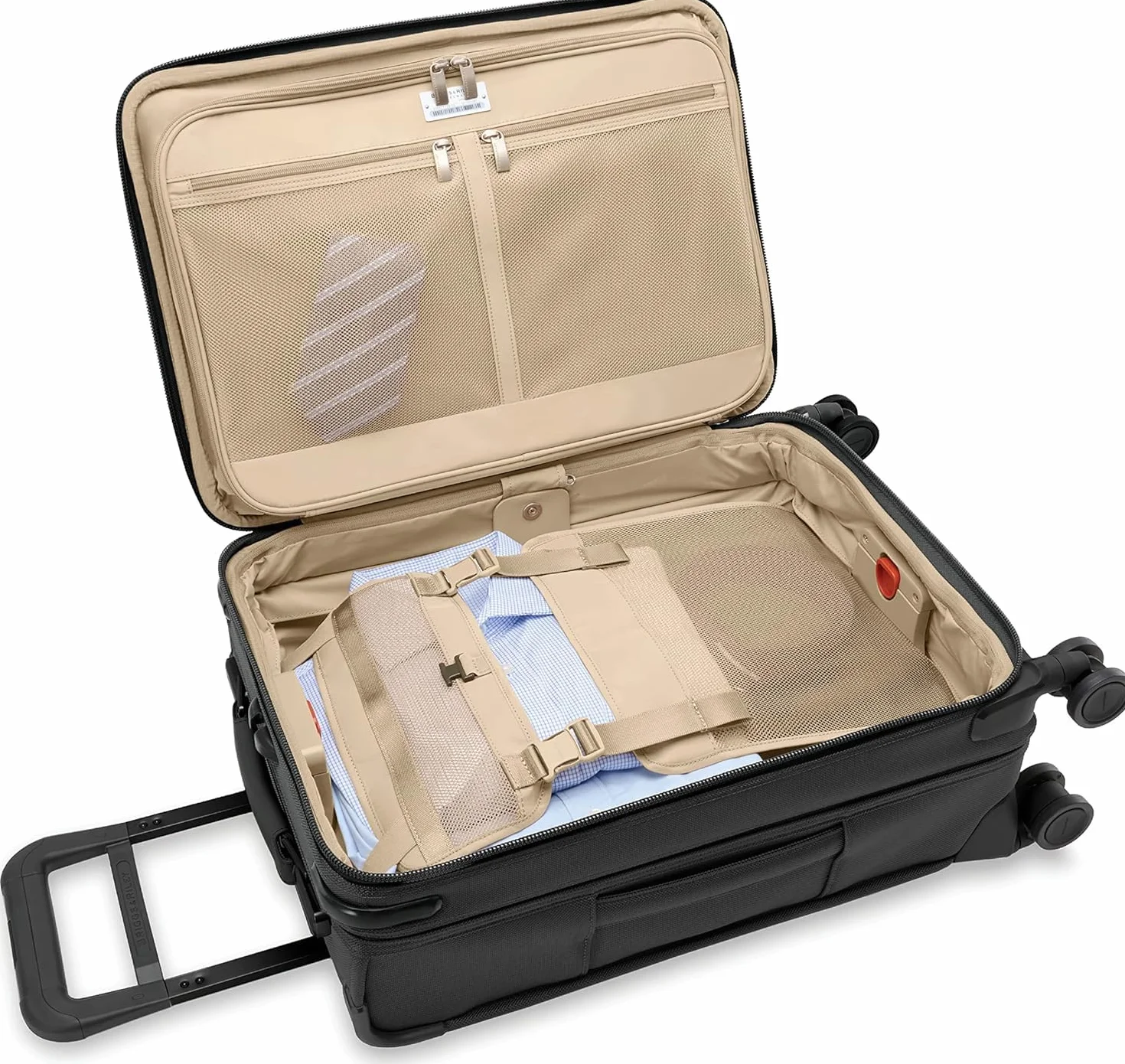 Briggs & Riley Walizki obrotowe z możliwością rozbudowy na 4 koła, Czarny, Carry-On 56cm, Niezbędny bagaż podręczny.