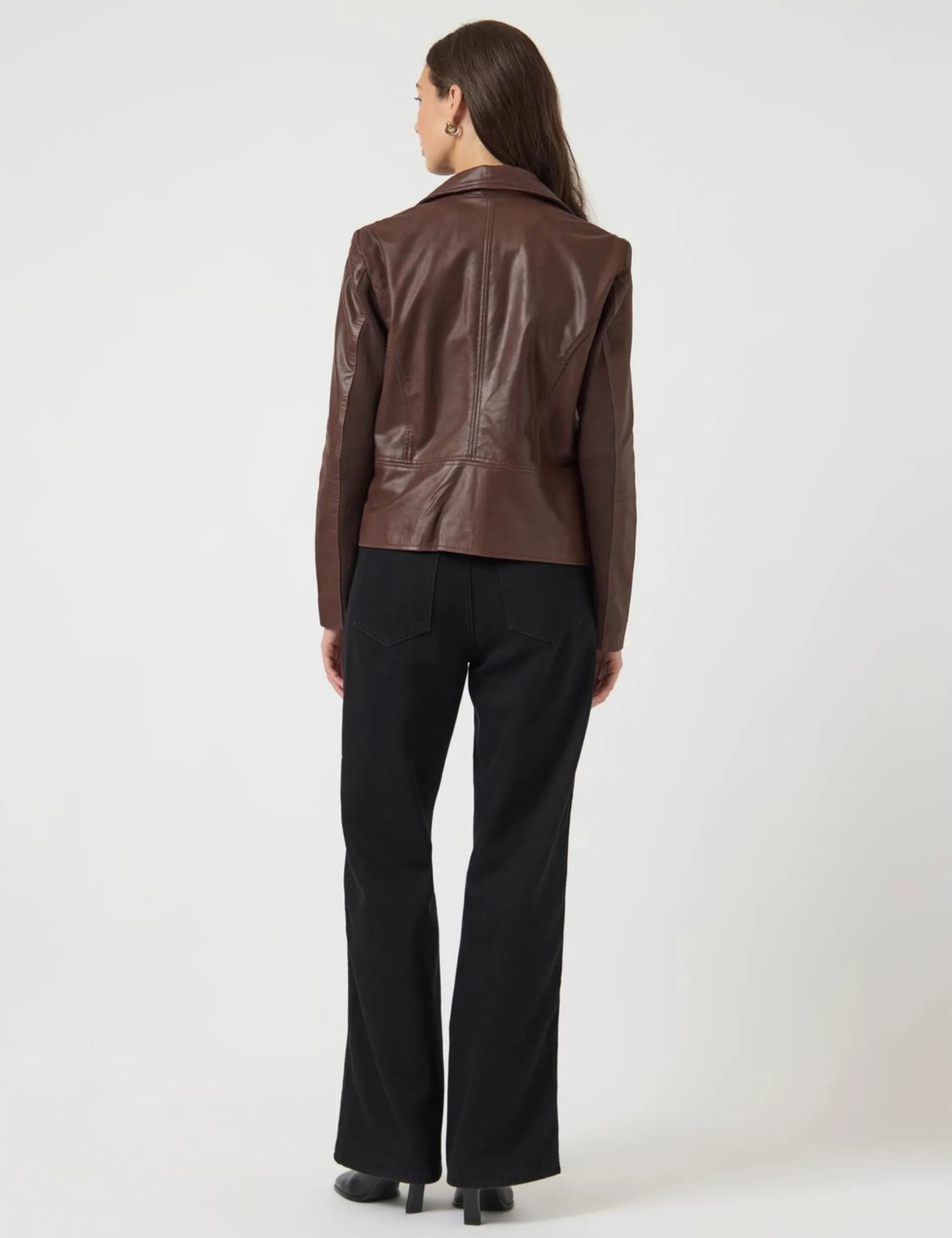 Y.A.S Damska kurtka skórzana Yassophie Leather Jacket NOOS Chicory Coffee, XL, Chicory Coffee, XL