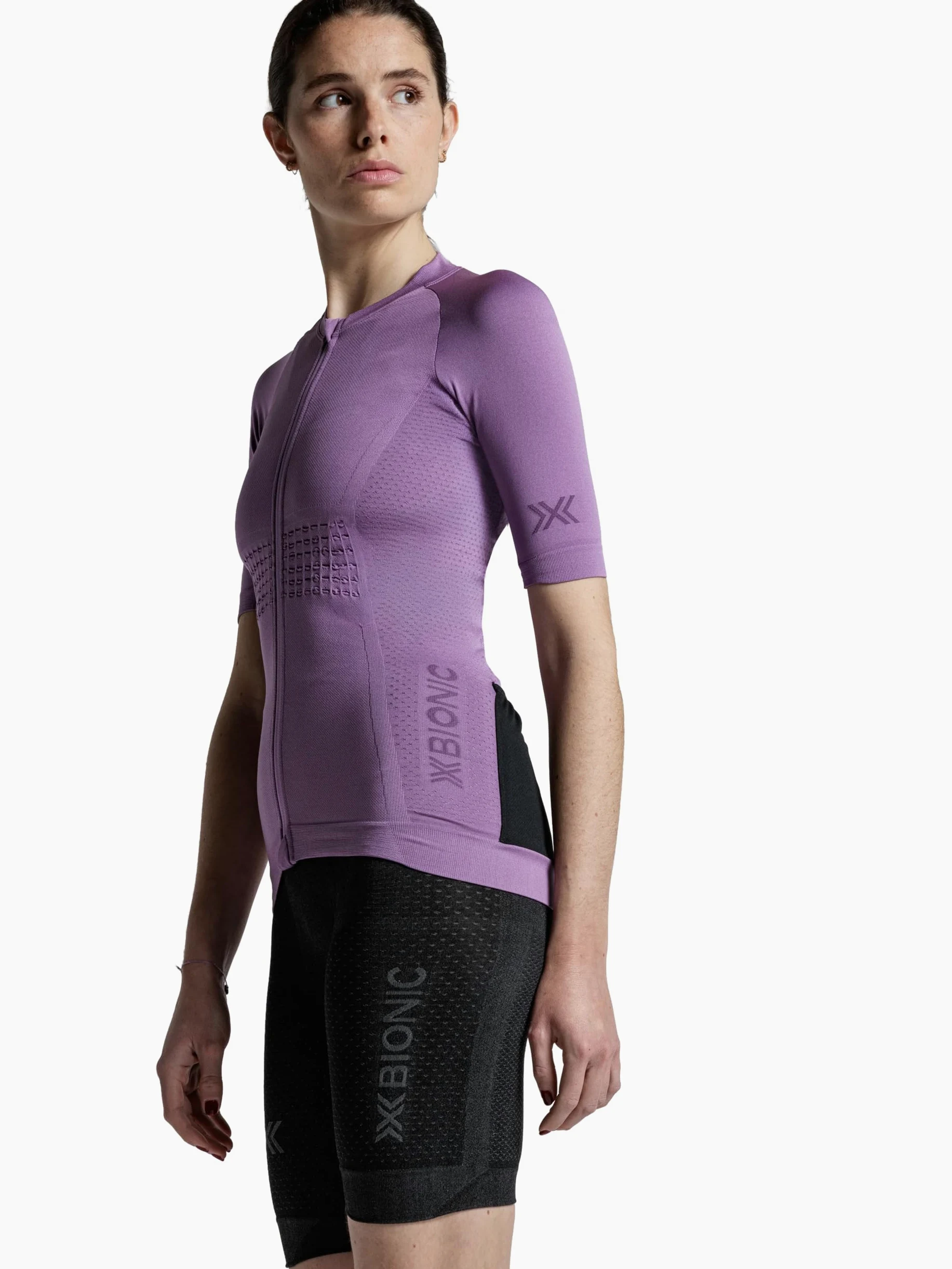 X-Bionic Xceed Ride Koszulka z krótkim rękawem dla kobiet - wysokowydajna koszulka kolarska z technologią HygroDiffuser i VectorSphere - oddychająca siateczka - Dusty Rose/Dark Dusty Rose, S