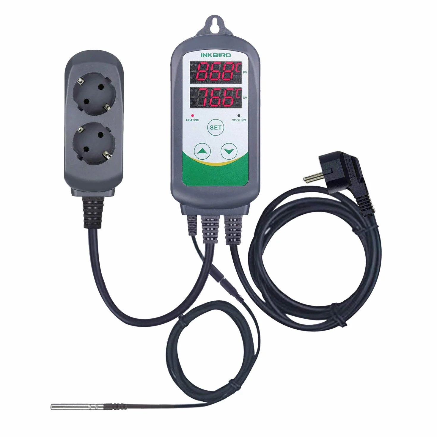 Inkbird ITC-308S Cyfrowy termostat regulatora temperatury z sondą temperatury NTC z wtyczką jack