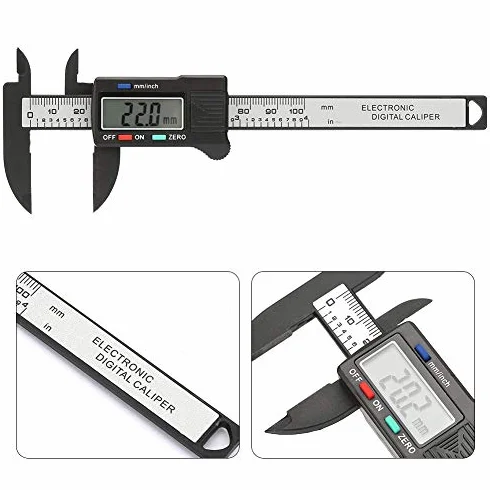 Suwmiarka cyfrowa suwmiarka, 0-100 mm / 0-4 z tworzywa sztucznego, elektroniczna suwmiarka cyfrowa z ekranem LCD, funkcja automatycznego wyłączania, przenośna