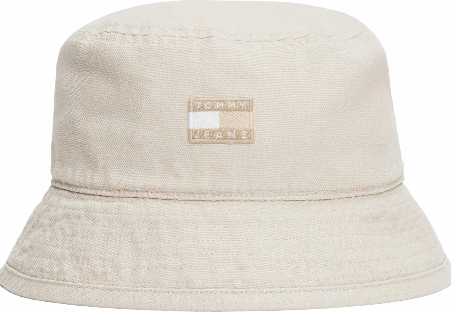Tommy Jeans Tjw Heritage Canvas Bucket Hat Aw0Aw17581 Kapelusz z szerokim rondem, beżowy (Newsprint), jeden rozmiar damski