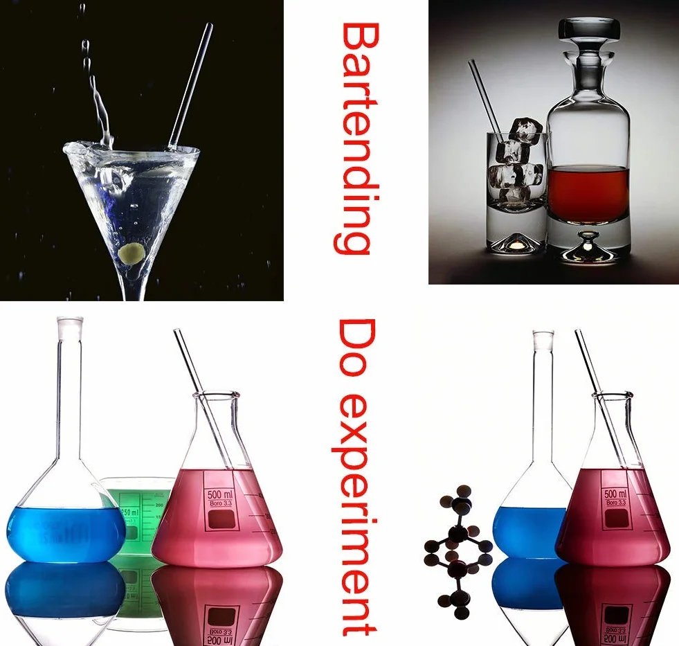 Szklane pręty do mieszania 30 cm i 20 cm, 10 sztuk, do laboratorium chemicznego