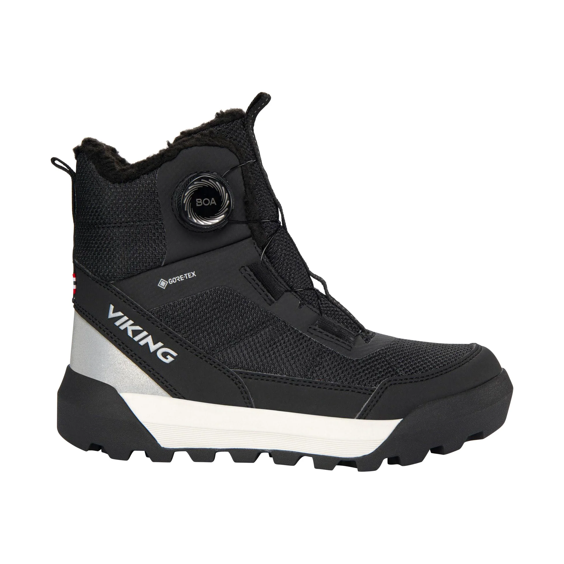 Viking Expower Warm GTX Boa, but śnieżny Unisex-dla dzieci i chłopców, Czarny, 33 EU