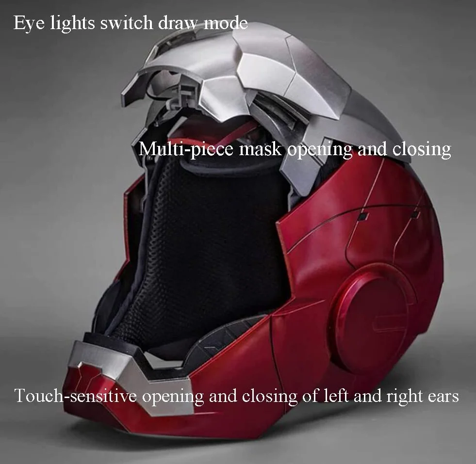 Iron Man kask elektryczny MK5 1:1 do noszenia sterowanie głosem świecąca maska