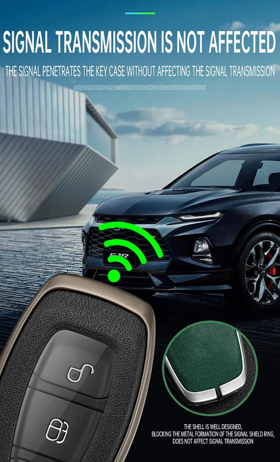 ontto Etui na kluczyki samochodowe pasuje do Ford Focus 3 4 ST Mondeo MK3 MK4 Fiesta Fusion Kuga Ecosport S-Max, etui na klucze, skrzynka na klucze