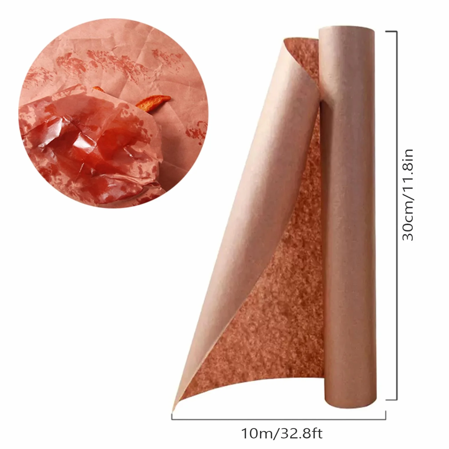 Różowy papier rzeźniczy, papier pakowy klasy spożywczej do grilla, wędzarni, mięsa rybnego, grilla, idealne gotowanie soczysty, 30 cm x 10 m