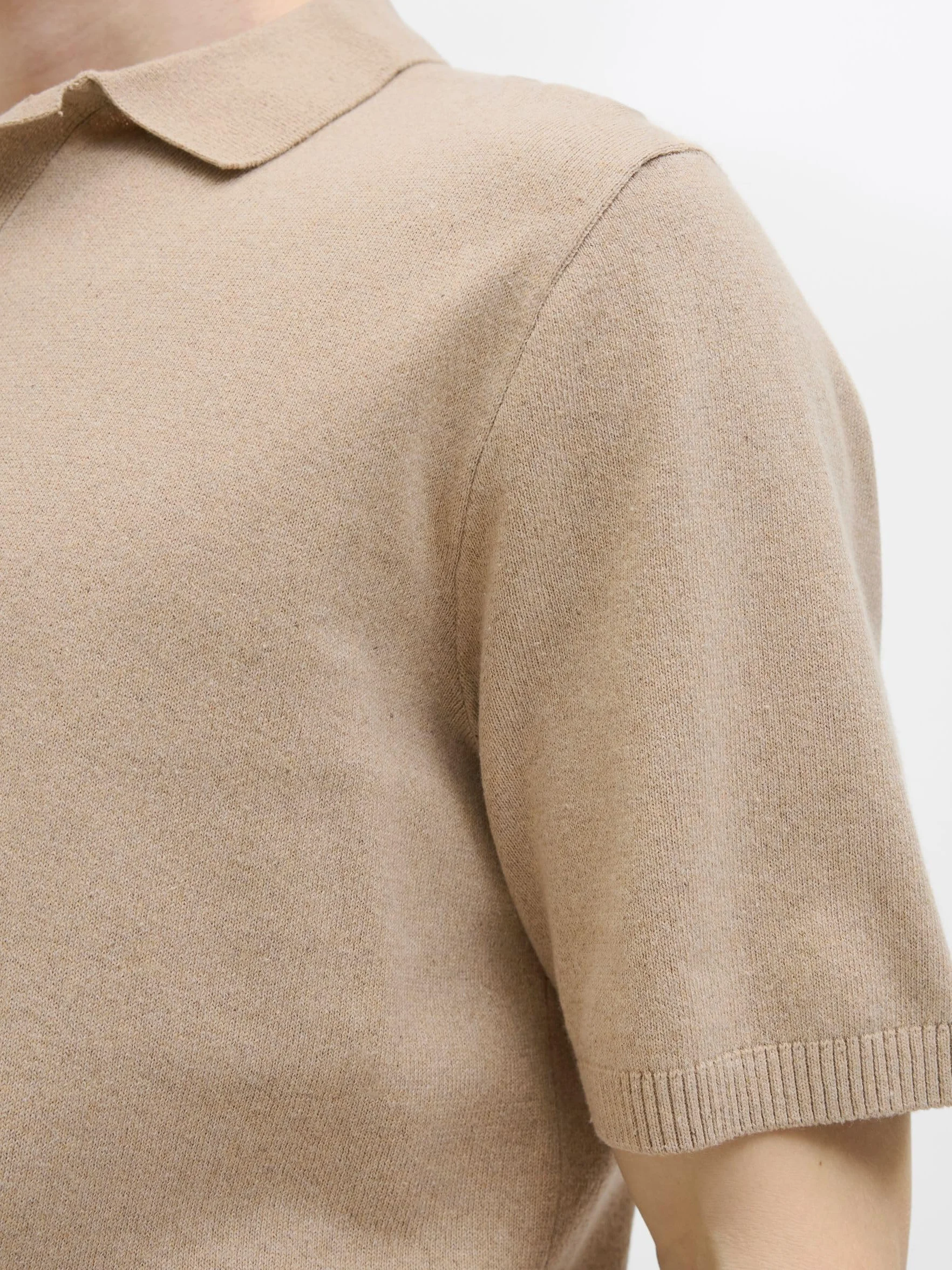 JJ REBEL Jrebcallum Knit Polo Ss, Crockery., L