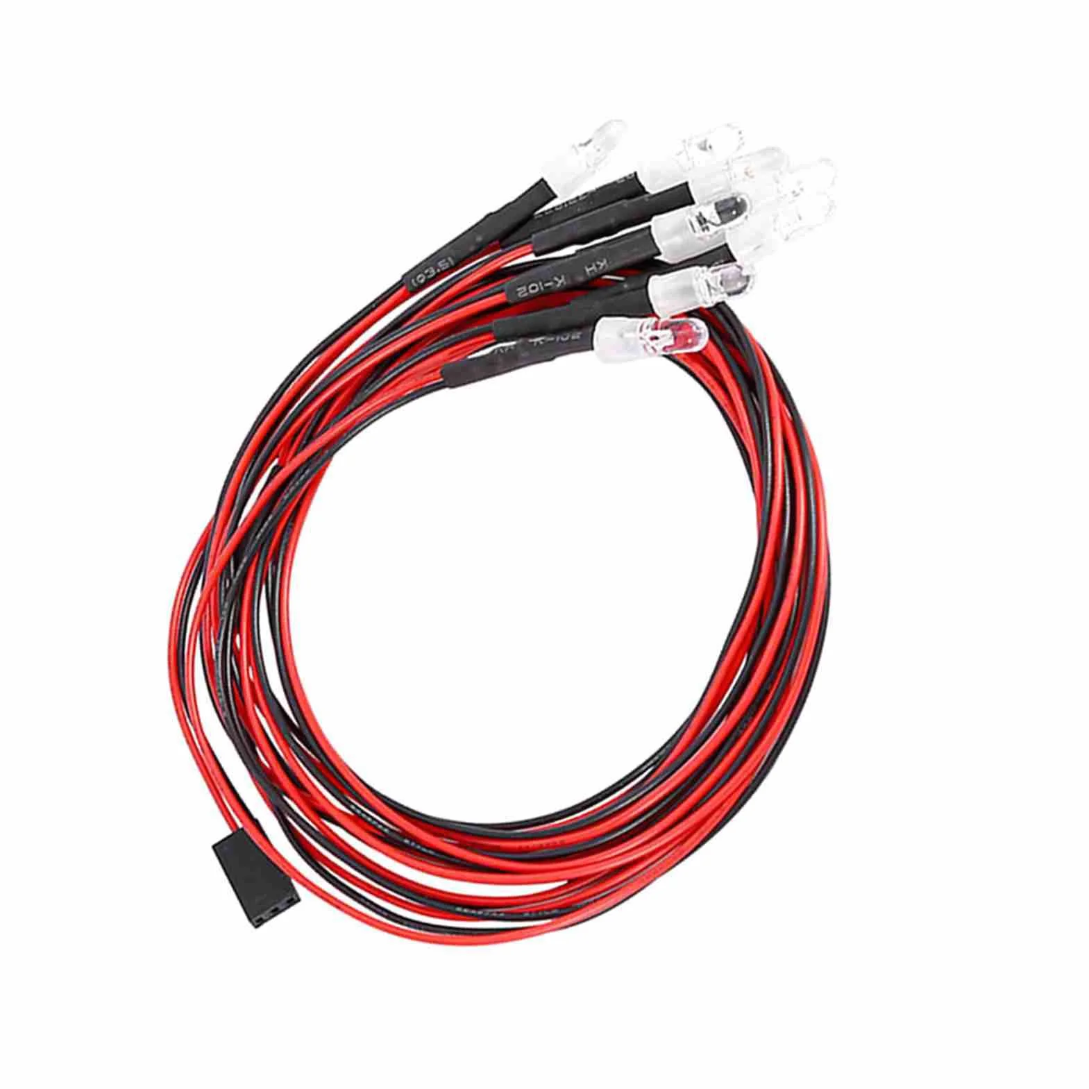 Zestaw Oświetlenia LED 8 Diod LED do Samochodu Ciężarowego Crawler 1/10 RC, Zawiera 4 szt. Białych Diod LED i 4 szt. Czerwonych Diod LED, Zasilanie Bezpośrednio z Odbiornika