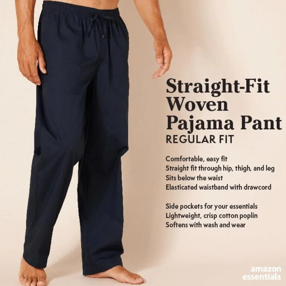 Amazon Essentials Spodnie od pidżamy męski Woven Pajama Pant