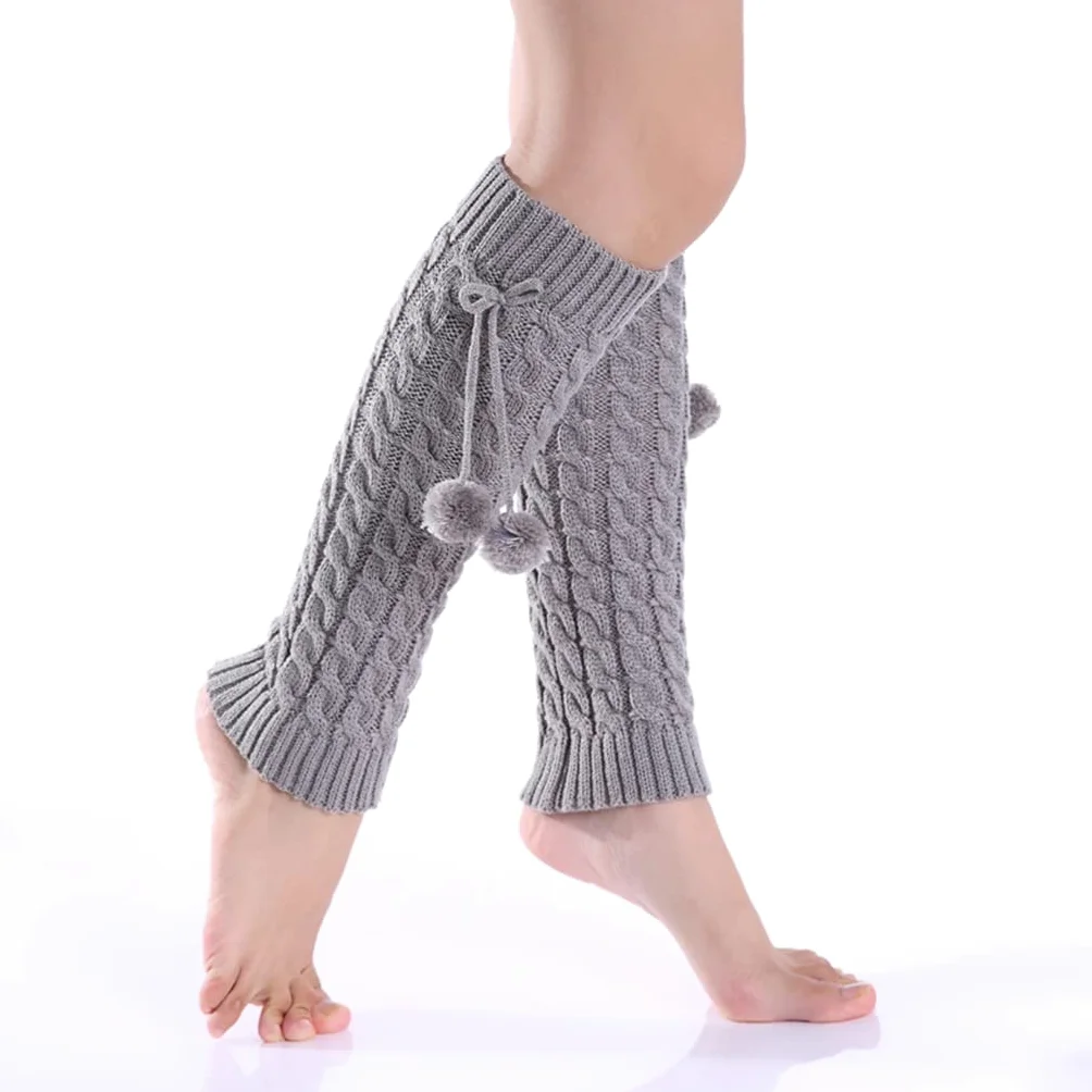 Zimowe dzianinowe skarpety damskie ocieplacze na nogi solidne skarpety do kolan legginsy wysokie elastyczne ocieplacze na nogi (kolor: A, rozmiar: 42 cm) (D 42 cm)