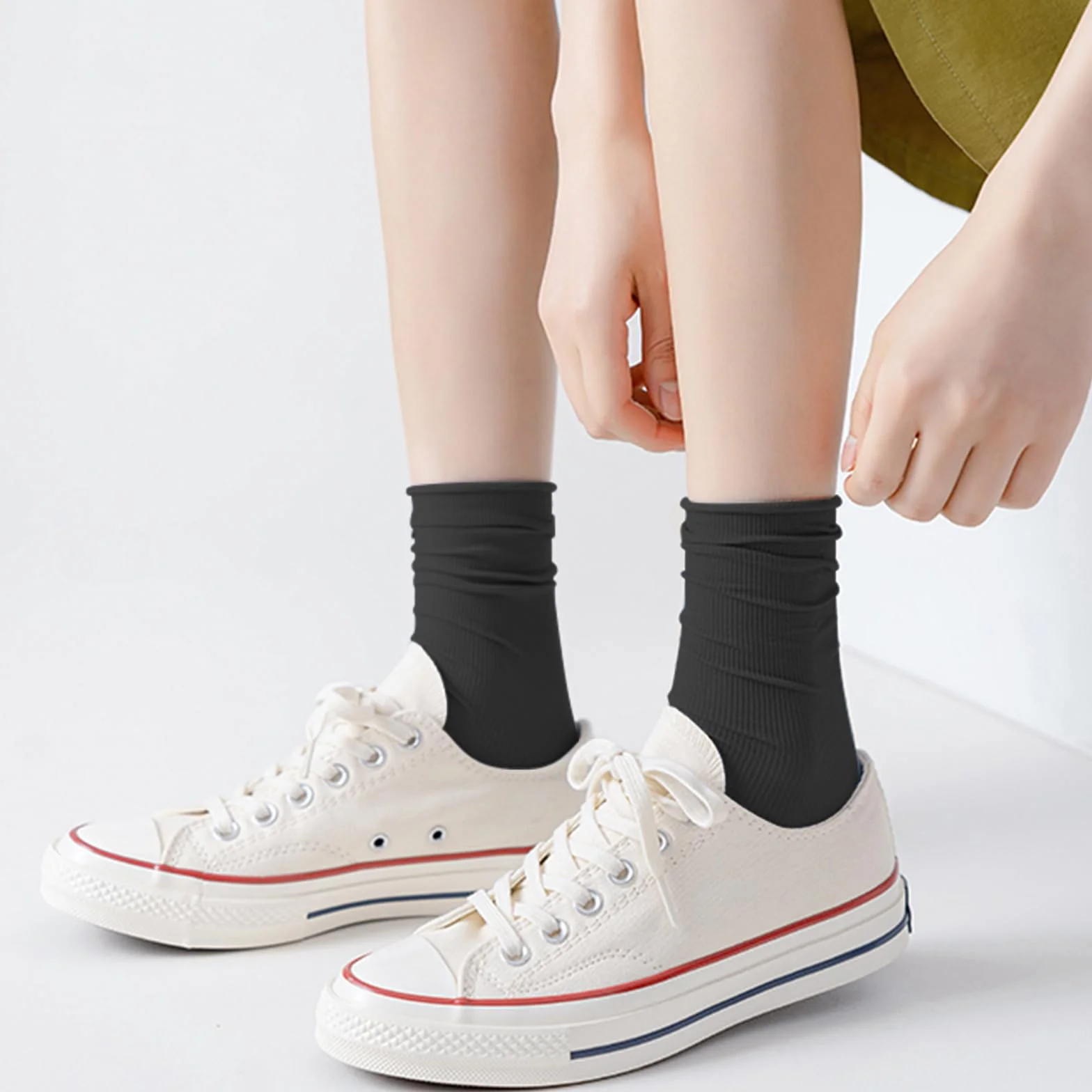 5 par skarpet do sneakersów, cienkie skarpety damskie, miękkie, oddychające skarpety sportowe, chłodzące skarpety tenisowe na co dzień