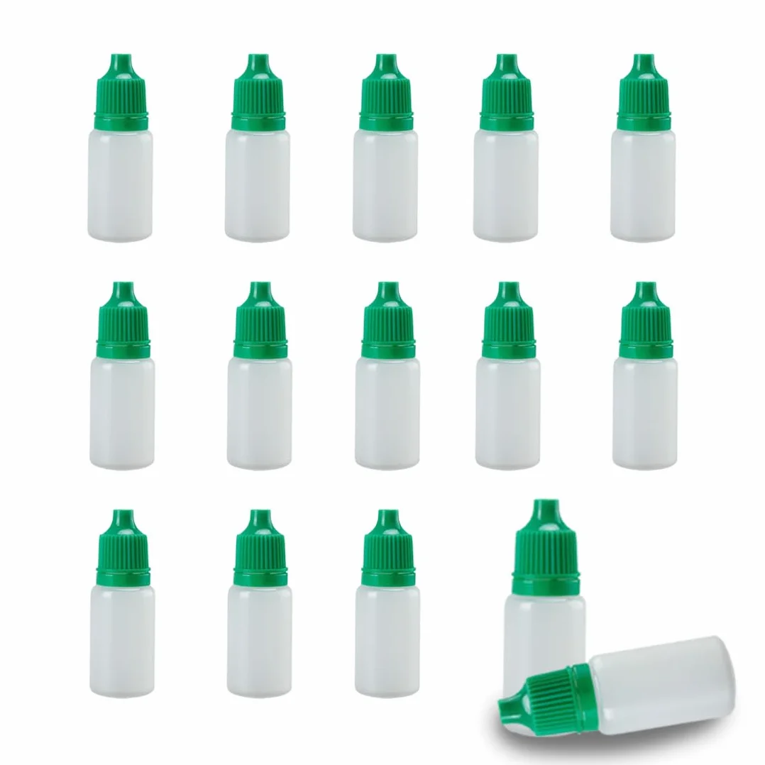 15 Sztuk Butelek z Kroplomierzem - Plastikowe Butelki z Zakraplaczem w Płynie, Puste, 20 ml
