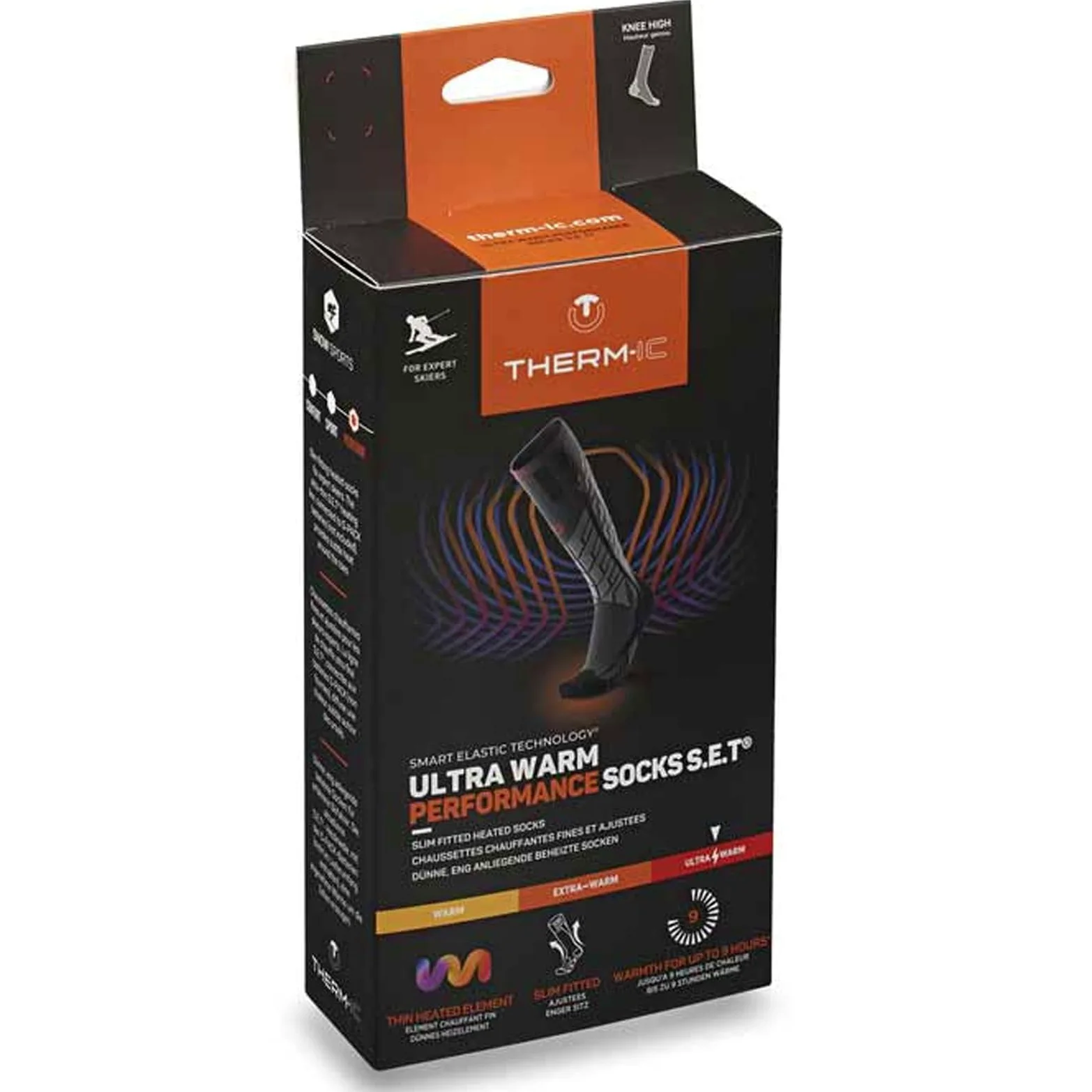 Therm-ic Podgrzewane skarpety narciarskie unisex | Ultra Warm Performance S.E.T. oddychająca wełna merynosów izolowane skarpety (tylko skarpety)