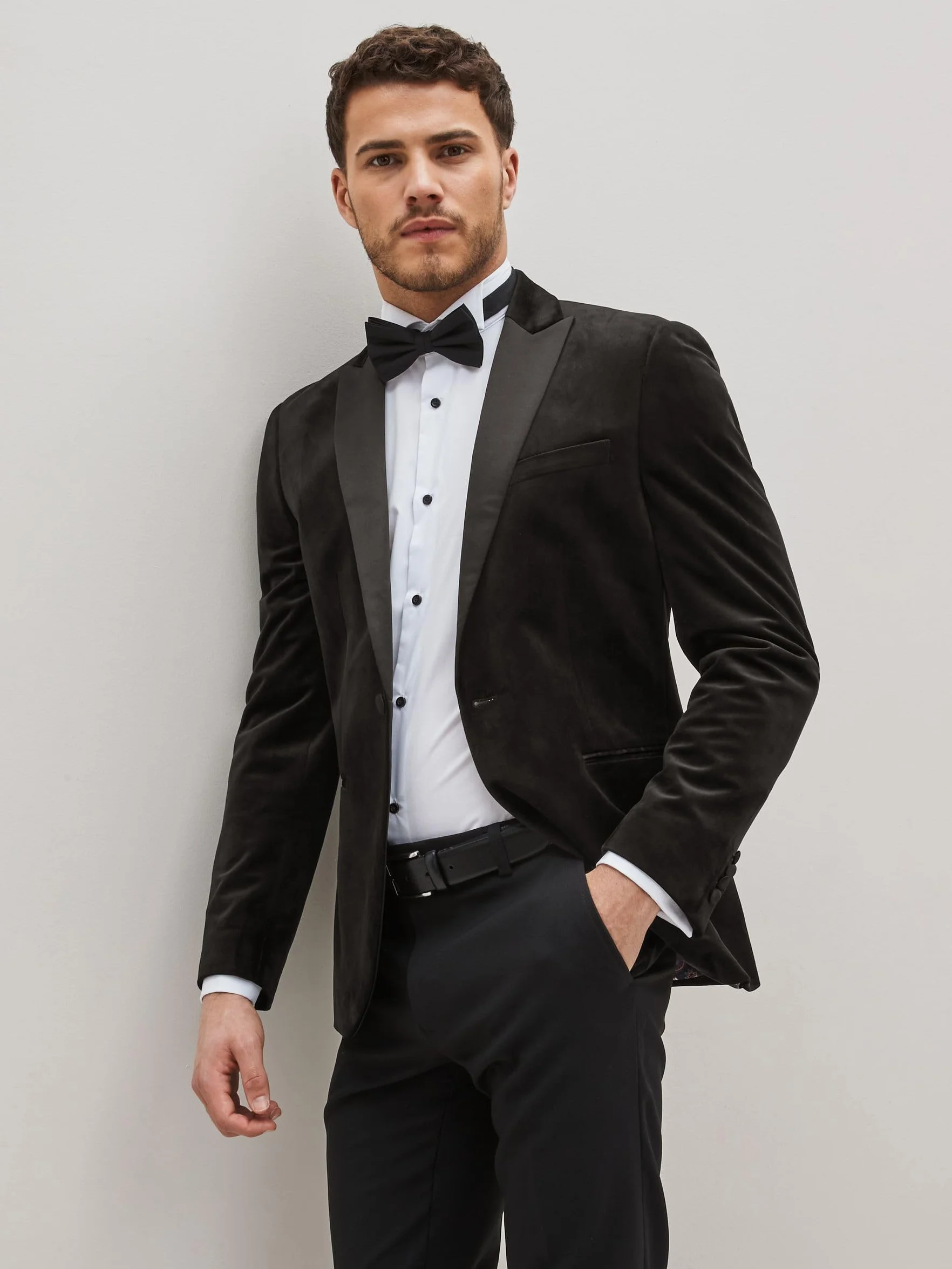 NEXT Aksamitna marynarka typu blazer o dopasowanym kroju