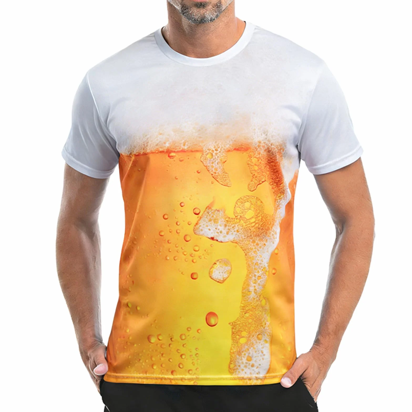 Męska koszulka z krótkim rękawem, Funky Graphic T-Shirt, Męska koszulka z nadrukiem, nadruk 3D, na co dzień topy graficzne koszulki, na Halloween Taniec Clubwear Topy