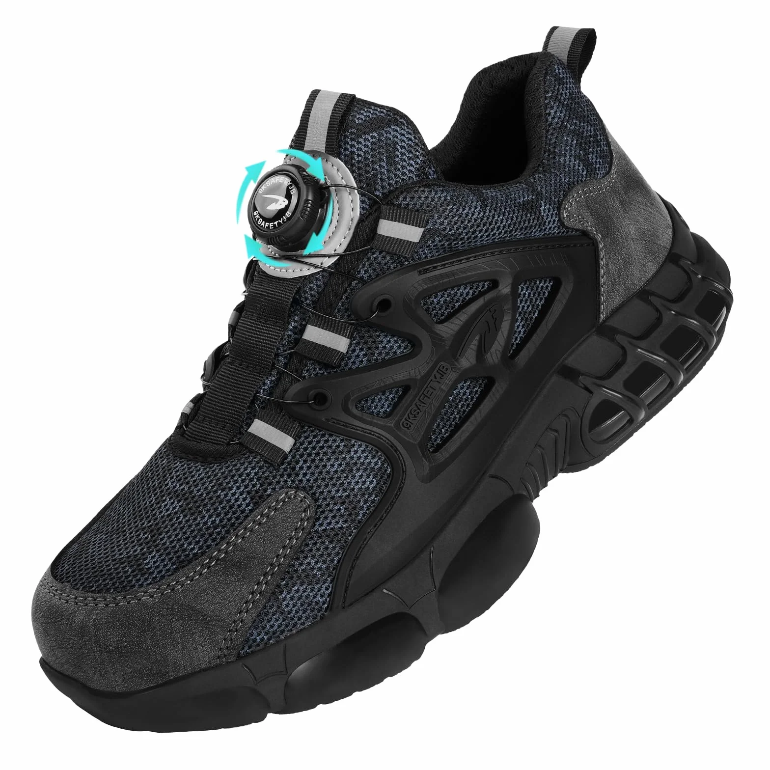 OFFCUP Męskie buty ochronne, buty ochronne, buty robocze ze stalowym noskiem, buty robocze, lekkie, wygodne, buty robocze, przemysłowe, trampki, antypoślizgowe, amortyzacja wstrząsów, zamek górski