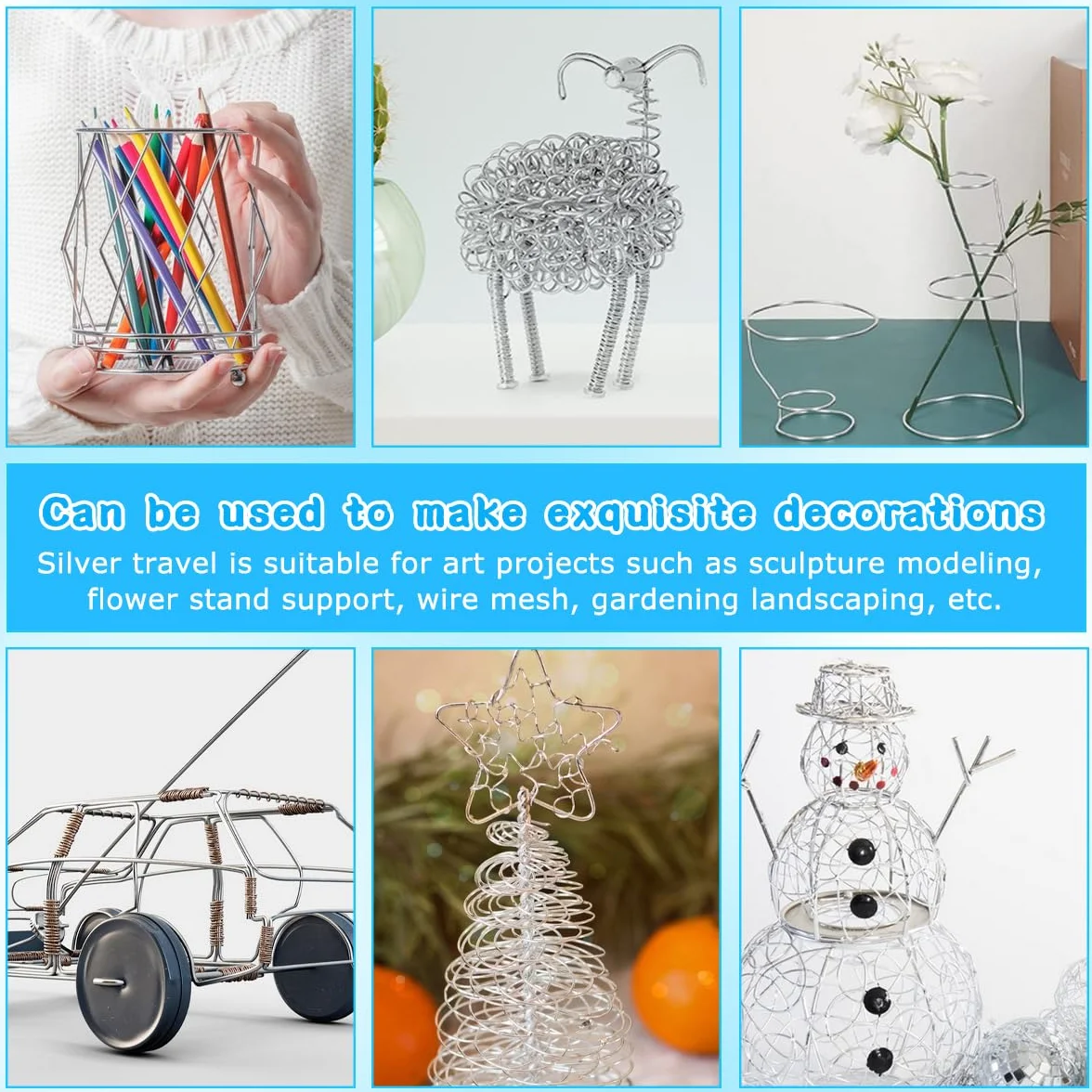 Drut aluminiowy 3 mm x 10 m, srebrny drut aluminiowy, elastyczny drut aluminiowy DIY, drut Alu do biżuterii, miękki drut metalowy Kreatywny wypoczynek, do tworzenia biżuterii, tkania nici