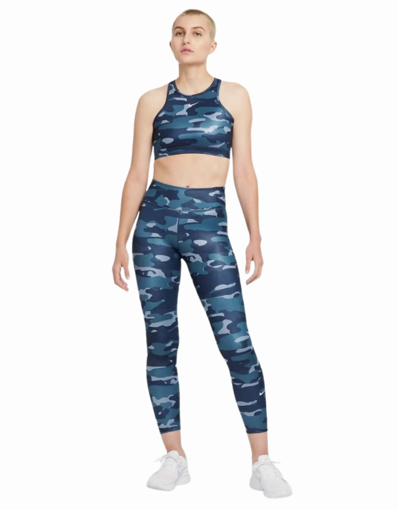 NIKE W NK ONE DF CAMO MR TGT - Leginsy Kobiety