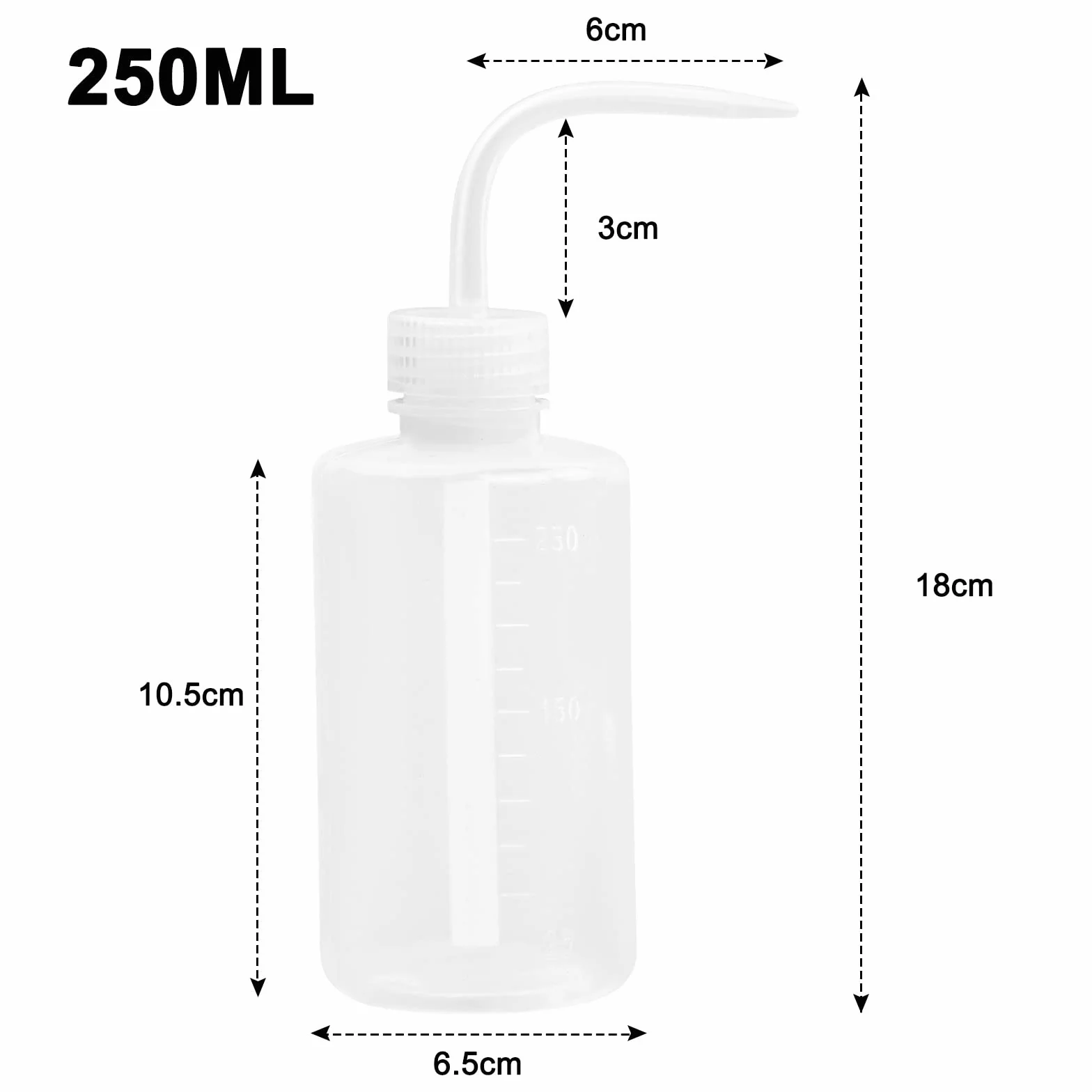 Butelki laboratoryjne do wyciskania z rozpylaczem 250 ml tworzywa sztucznego