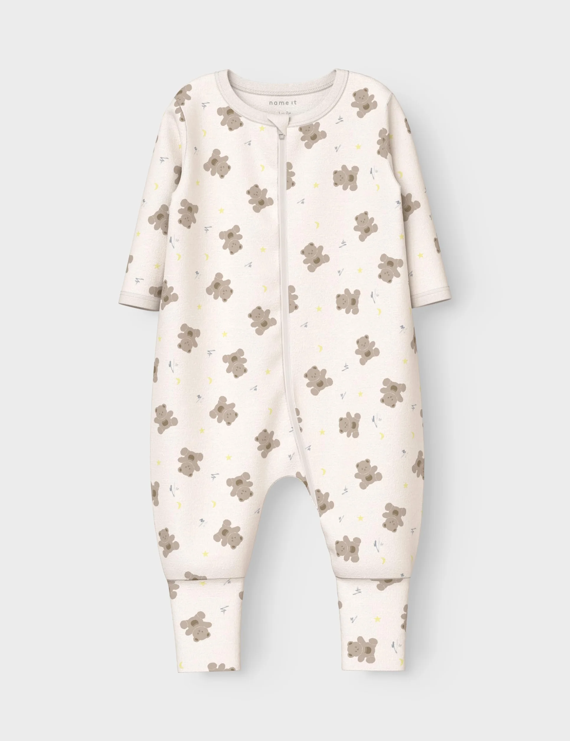 Name it baby Unisex Nbnnightsuit 2P Zip Ff Jet Bear Noos (2 sztuki), Jet Stream, 68