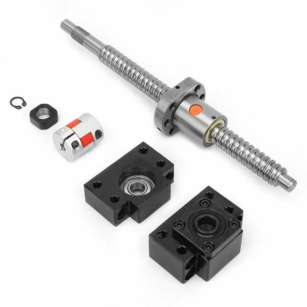 SFU1605 zestaw śrub kulkowych ze stali nierdzewnej 250 mm śruby kulowe i nakrętki BKBF12 i złącza 6,35 * 10 mm do maszyny CNC