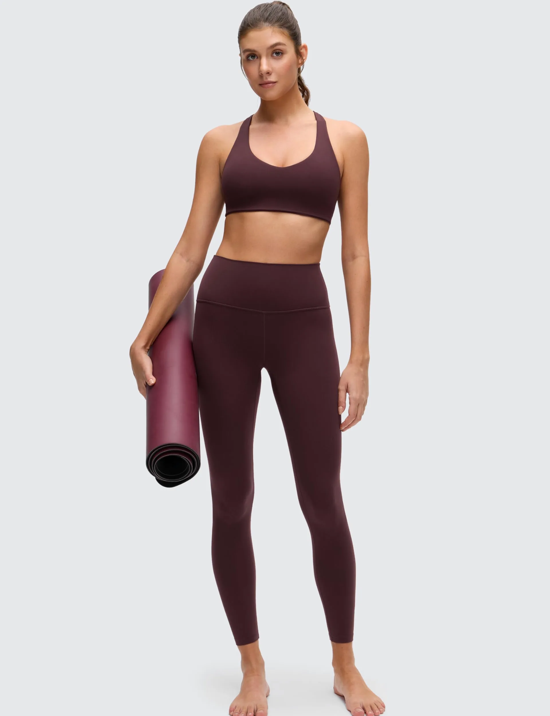 CRZ YOGA Butterluxe Biustonosz sportowy damski z dekoltem w serek – podtrzymujący bokserkę bez fiszbin wyściełany sportowy top do jogi