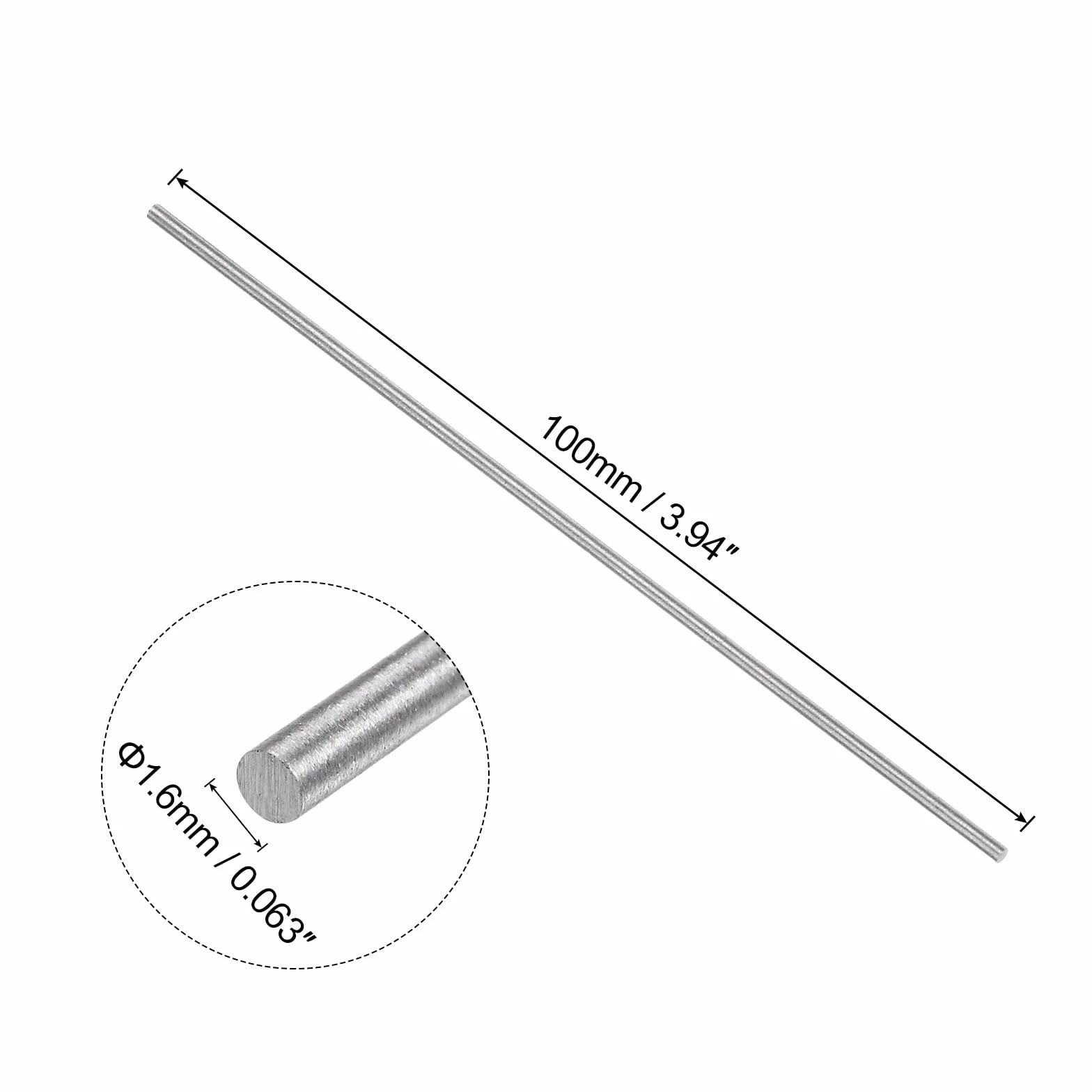 QUARKZMAN 5 sztuk metalowe pręty okrągłe stalowe, 1,6mm x 100mm narzędzie tokarka ze stali wysokiej prędkości (HSS) do tokarki koła zębate wiertła tokarki maszyny do wiercenia DIY