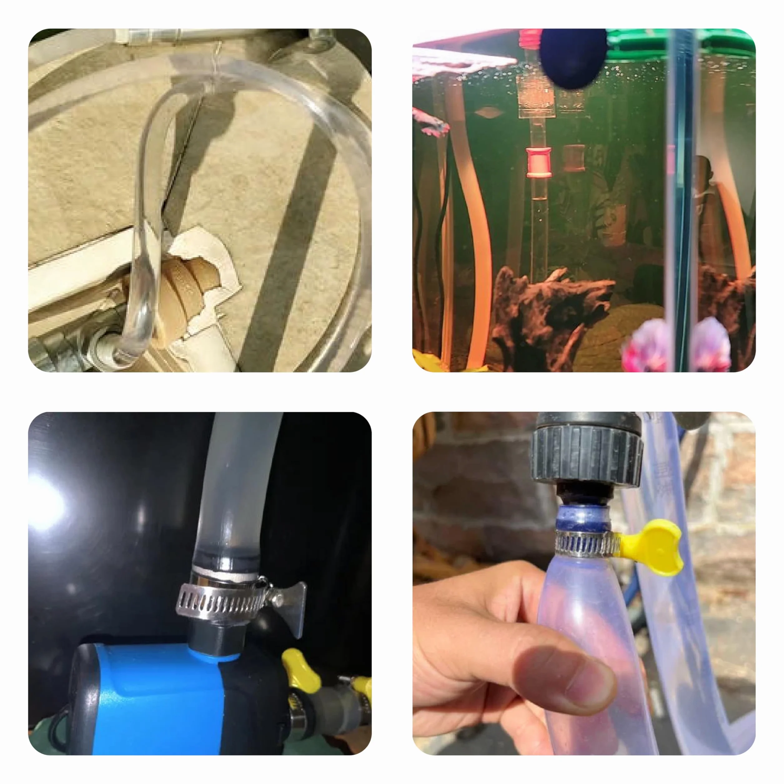 Przezroczysta rurka 10 mm ID x 13 mm OD, długość 5 m, grubość 1,5 mm, elastyczna plastikowa rurka do domowych napraw akwarium, wolna od BPA i nietoksyczna, z 4 zaciskami do węży
