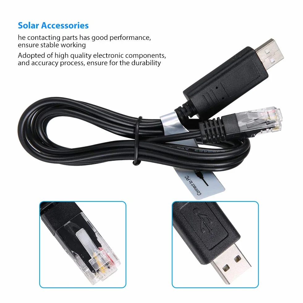 Kabel komunikacyjny do komputera, CC-USB-150U, regulator ładowania, akcesoria do komunikacji z komputerem i smartfonem do regulatora ładowania MPPT i regulatora ładowania PWM
