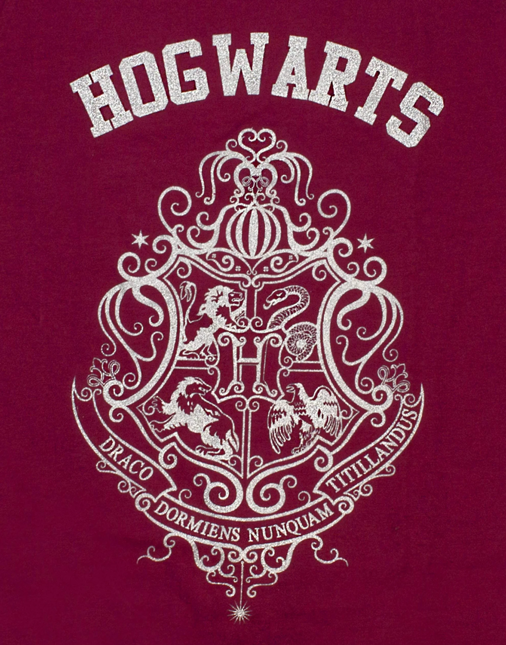Harry Potter Pizama Dziewczeca Hogwart Brokat Koszulka i Dugie LUB Krotkie Spodnie