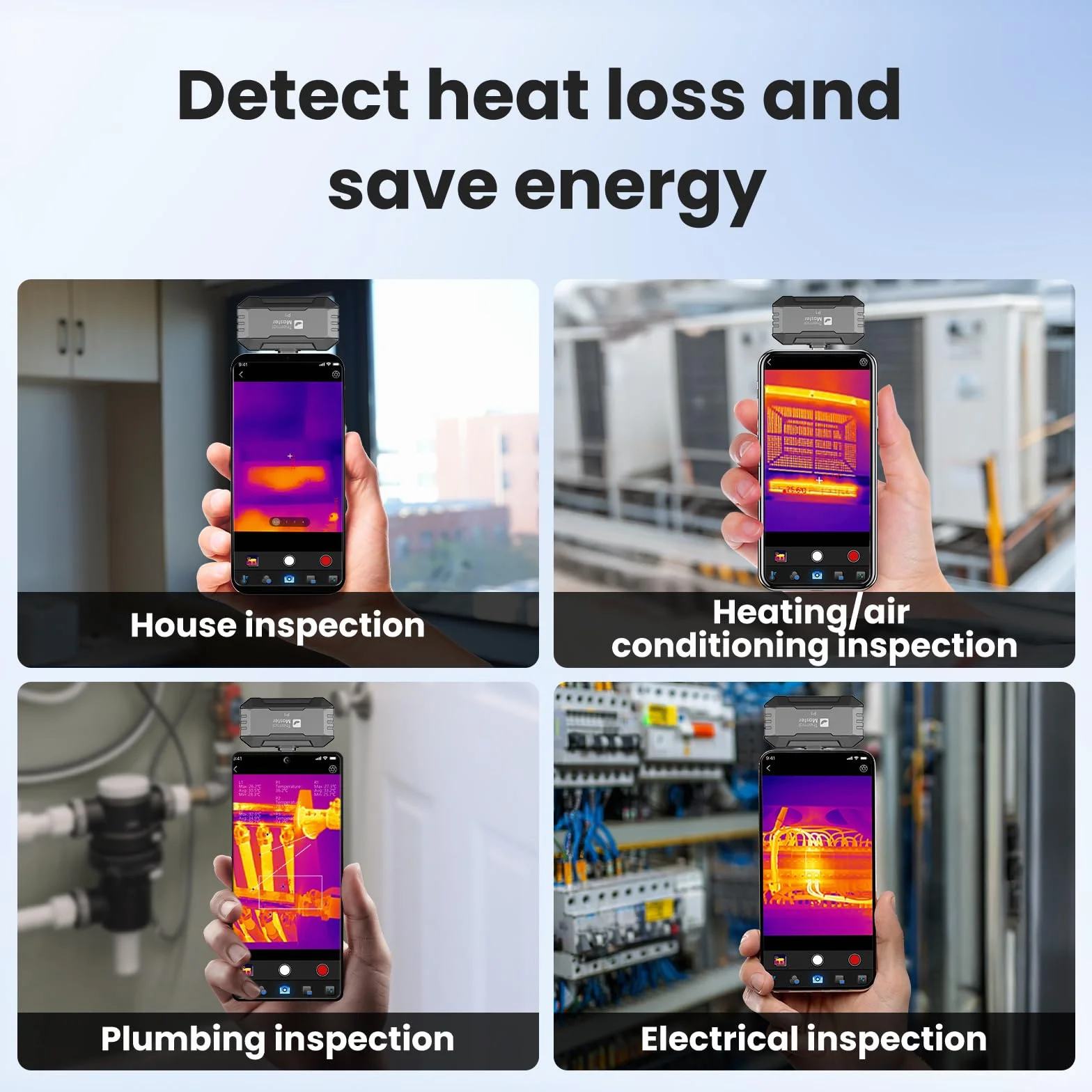 Thermal Master P1 Kamera Termowizyjna do Smartfonów USB-C (Android i iOS), Rozdzielczość IR 320×240 X³, -20°C do 600°C, 25 Hz, do Inspekcji Domu, HVAC i Elektro