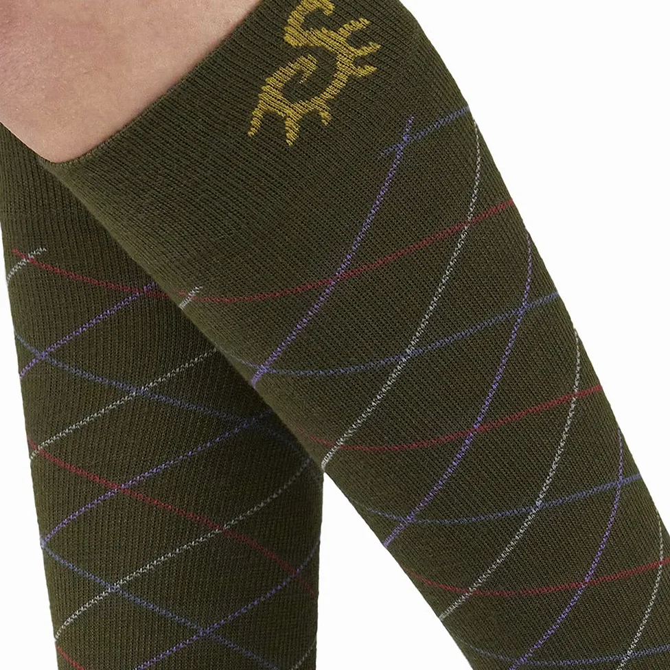 SOLIDEA Unisex Gambalety Skarpety For You Merinos Rumba Kompresja Stopniowa 18/24 mmHg, Oliwki, Small