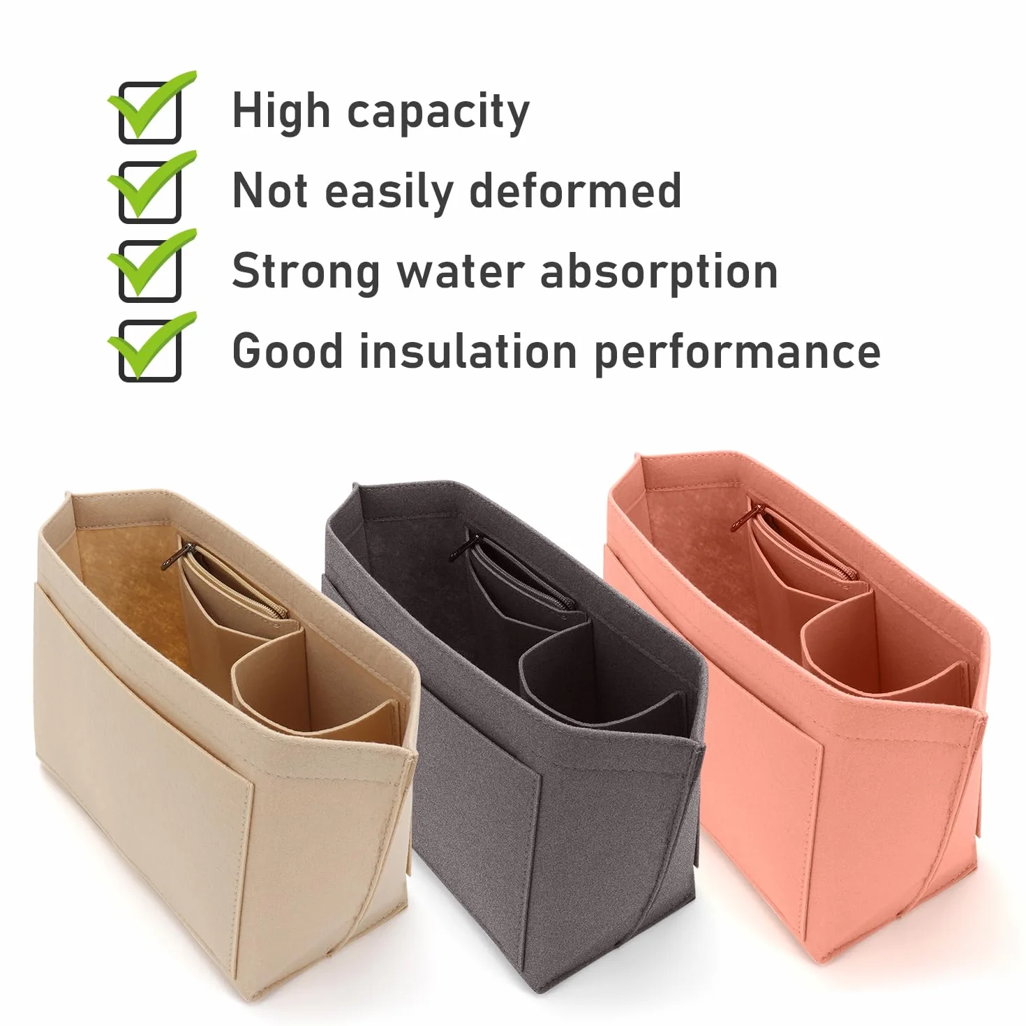 Longchamp Le Pliage Organizer do Torebki Filcowy Duży Ciemnoszary L