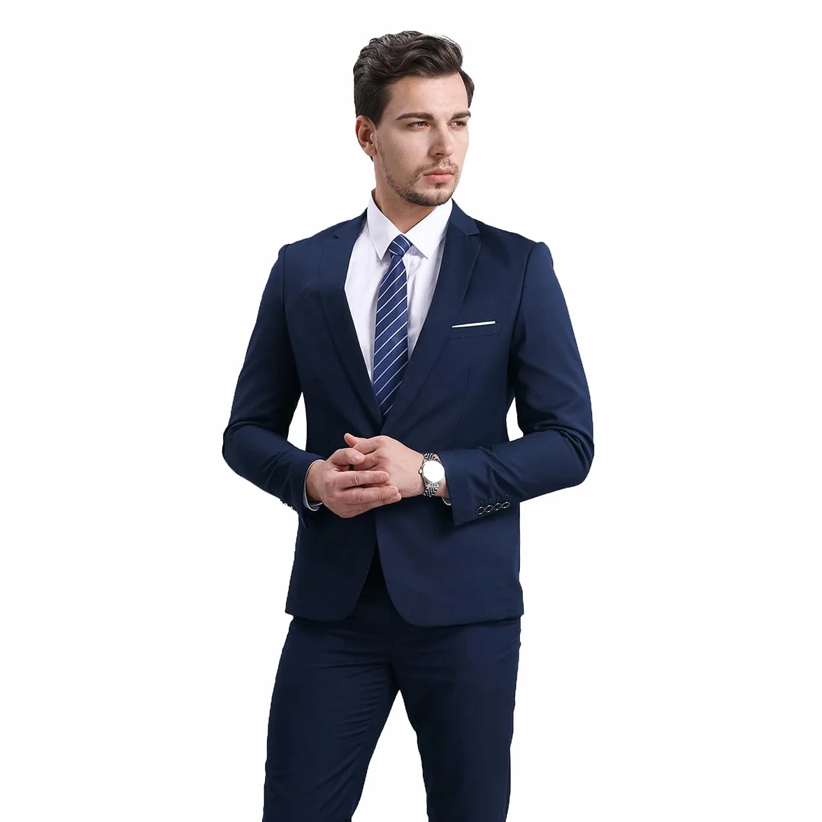 Allthemen garnitur męski, krój slim fit, 2-częściowy garnitur biznesowy, marynarka, spodnie