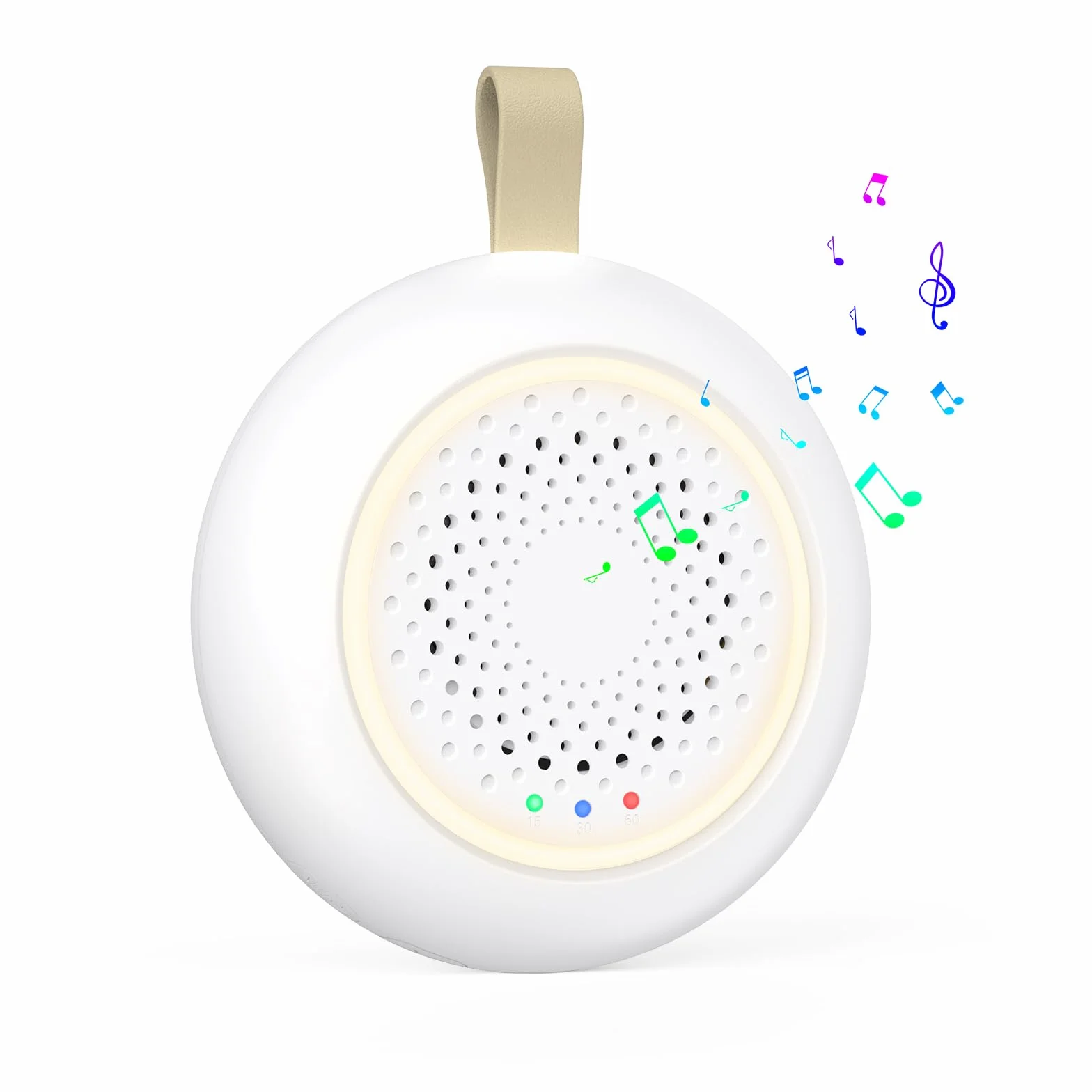 White Noise Machine Baby pomoc w zasypianiu dla niemowląt, 24 uspokajające dźwięki i 3 jasności, ciepła biel, lampka nocna, przenośna, możliwość ponownego ładowania, biały szum z funkcją timera