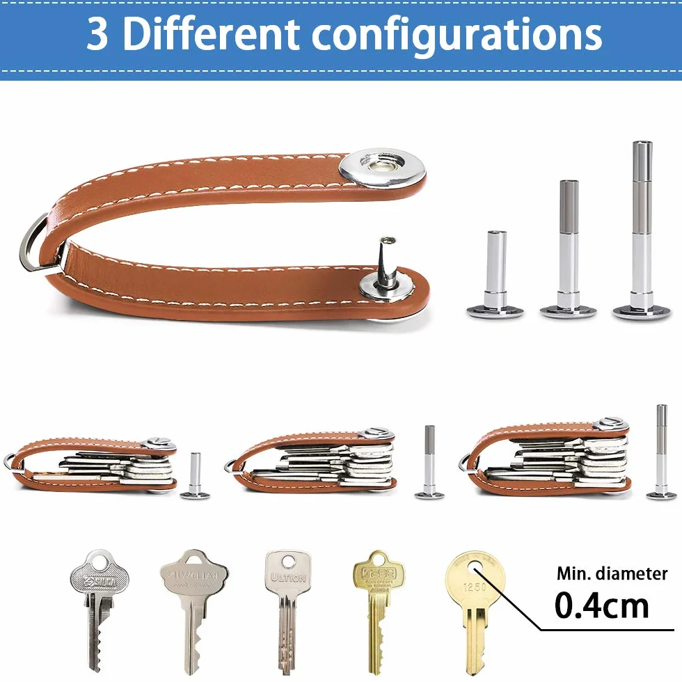 flintronic® Organizer na klucze, przenośny brelok, kieszonkowy inteligentny uchwyt na klucze z pudełkiem prezentowym, stylowy, funkcjonalny i praktyczny (mieści 10-12 wielu kluczy)
