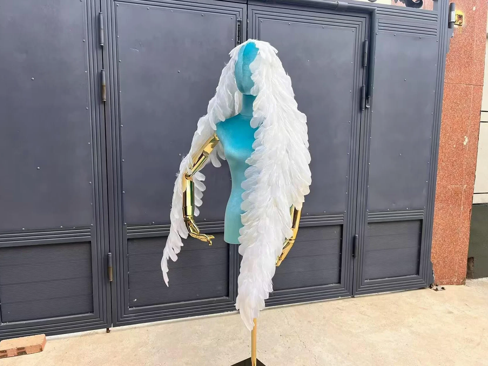 Earthradius Białe skrzydła anioła cosplay kostium impreza taniec siać rave hallowen kwiat wróżka pióro skrzydło